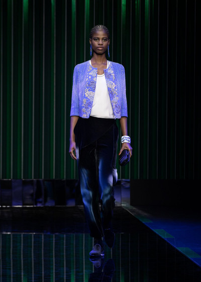 GIORGIO ARMANI Embroidered tulle short jacket outlook