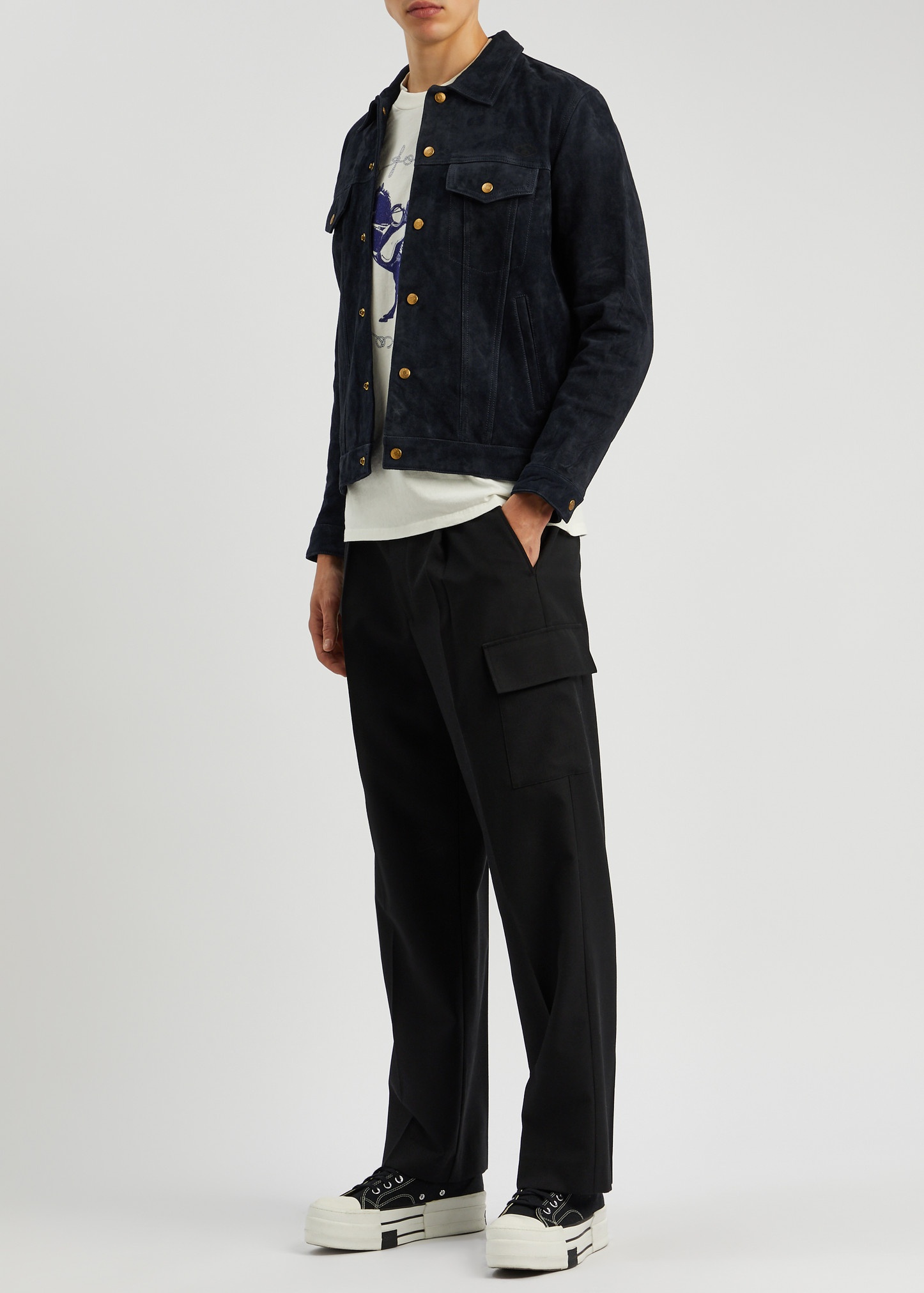Nudie Jeans Robby Nubuck Jacket Navy | REVERSIBLE