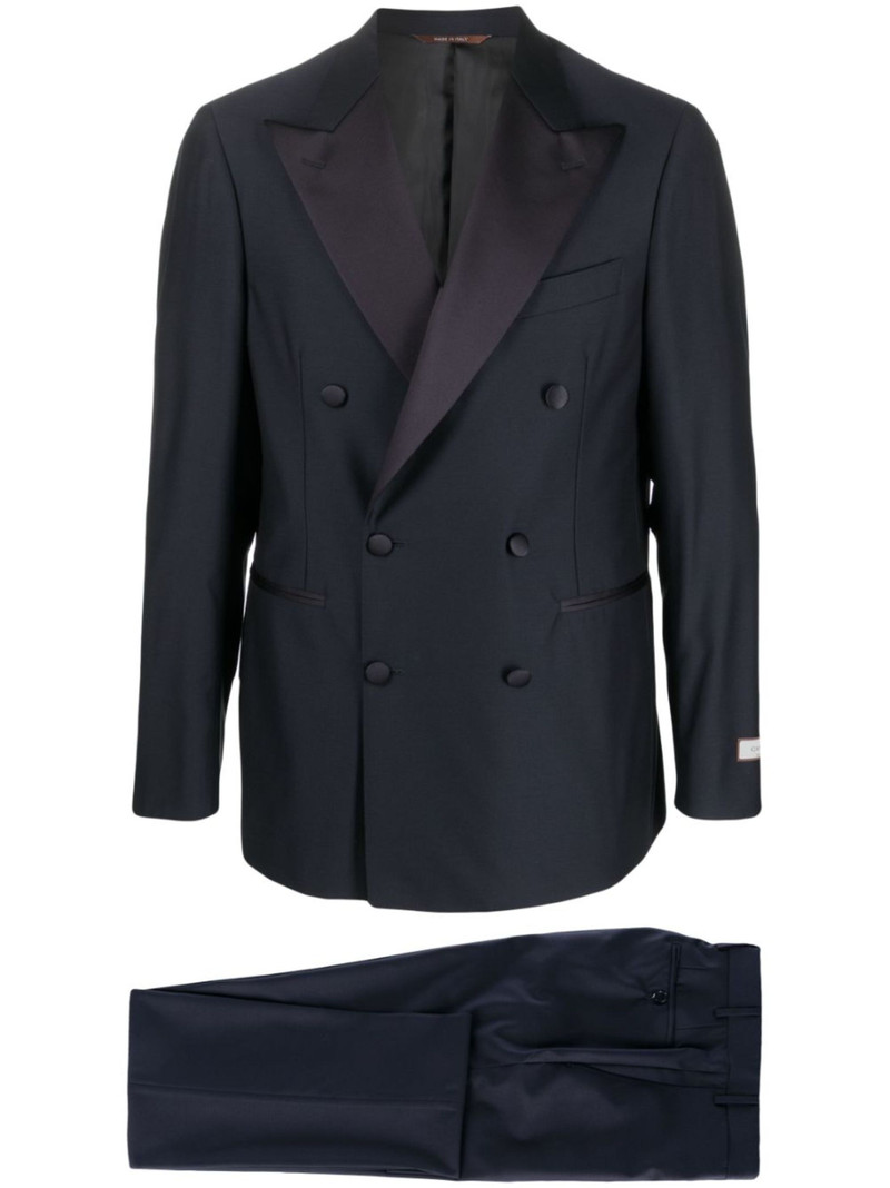 double-breasted wool suit - 1