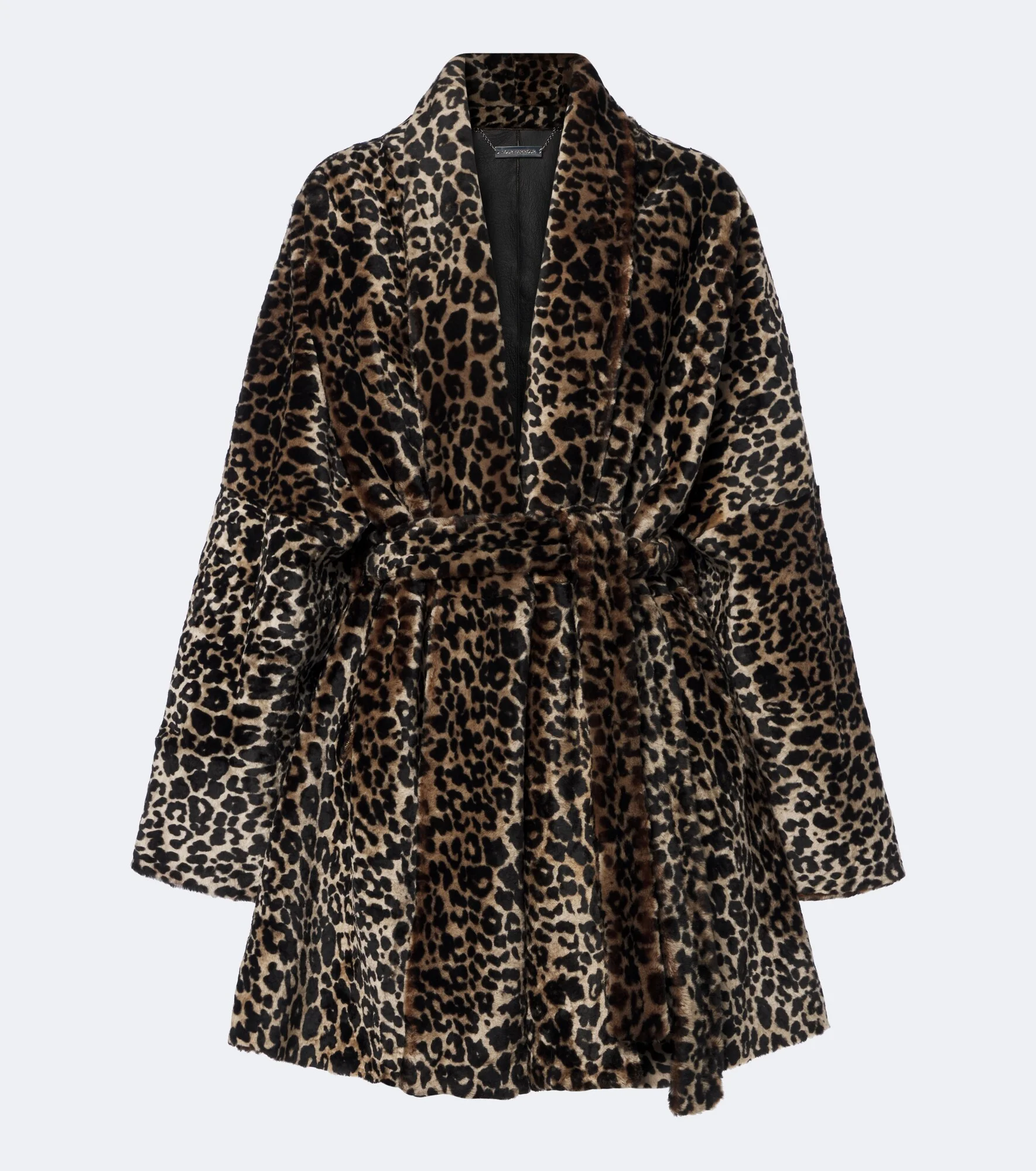 Raquel leopard-print shearling wrap coat - 1