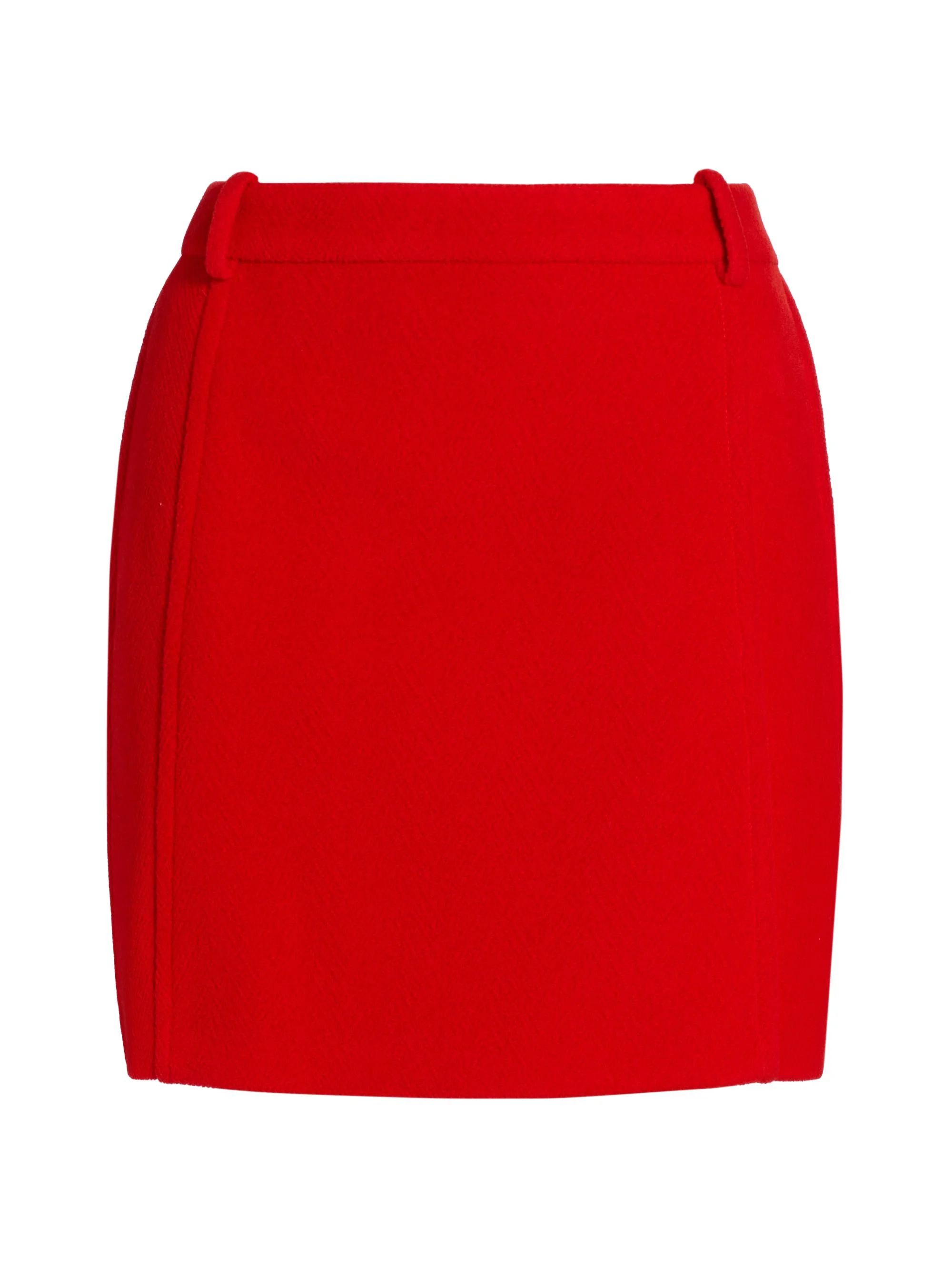 Women's Yorkshire Chevron Wool Miniskirt - Strawberry - 1