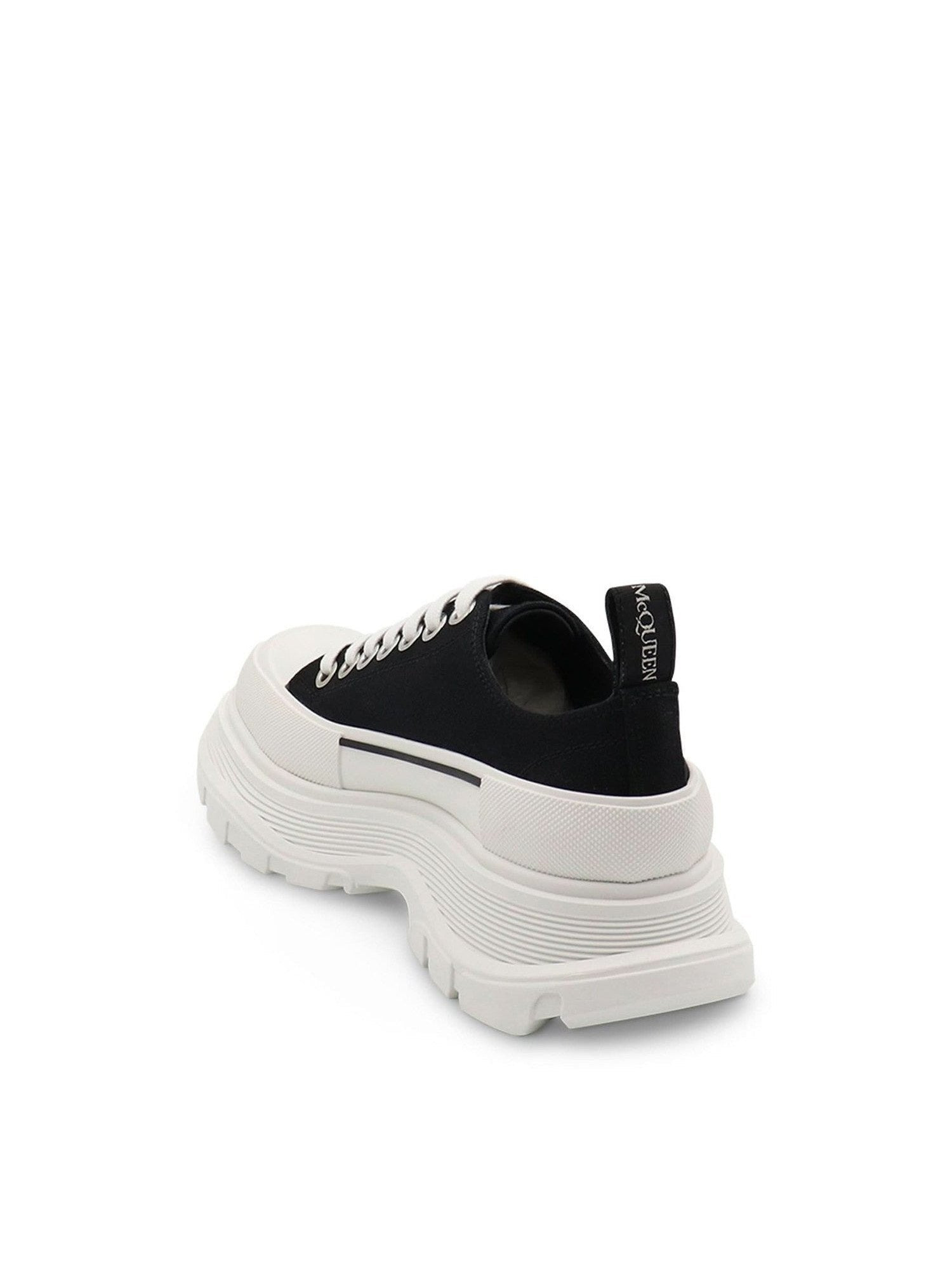 Tread Slick Canvas Lace-Up Shoes in Black/White - 3