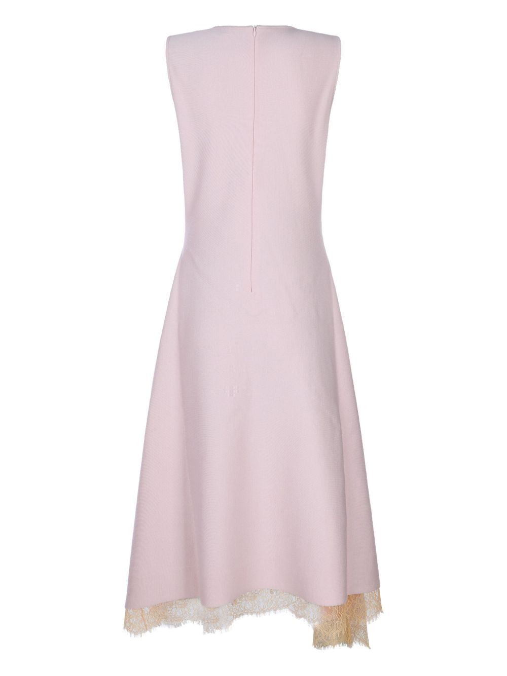 lace-trimmed sleeveless midi dress - 3