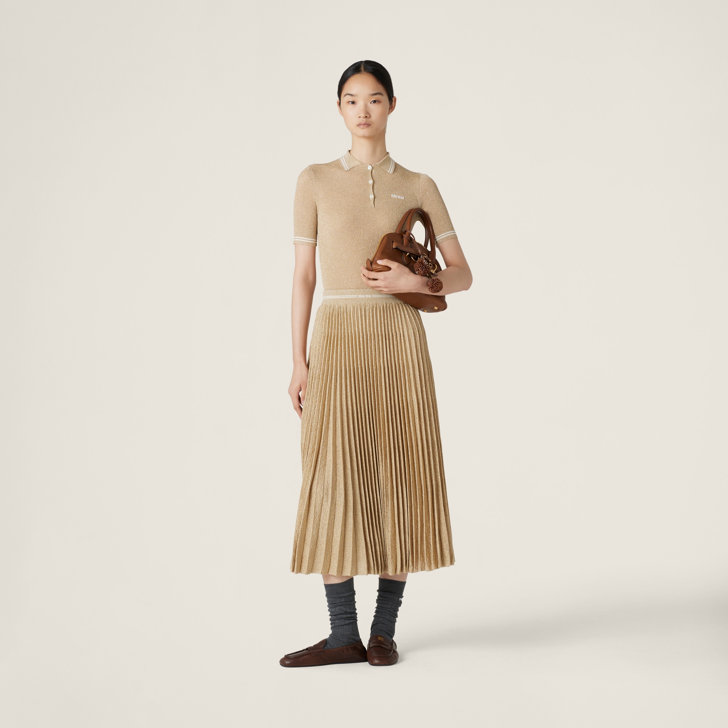 Pleated lamé skirt - 2