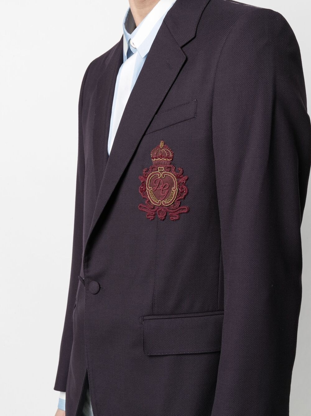 logo patch single-breasted blazer - 5