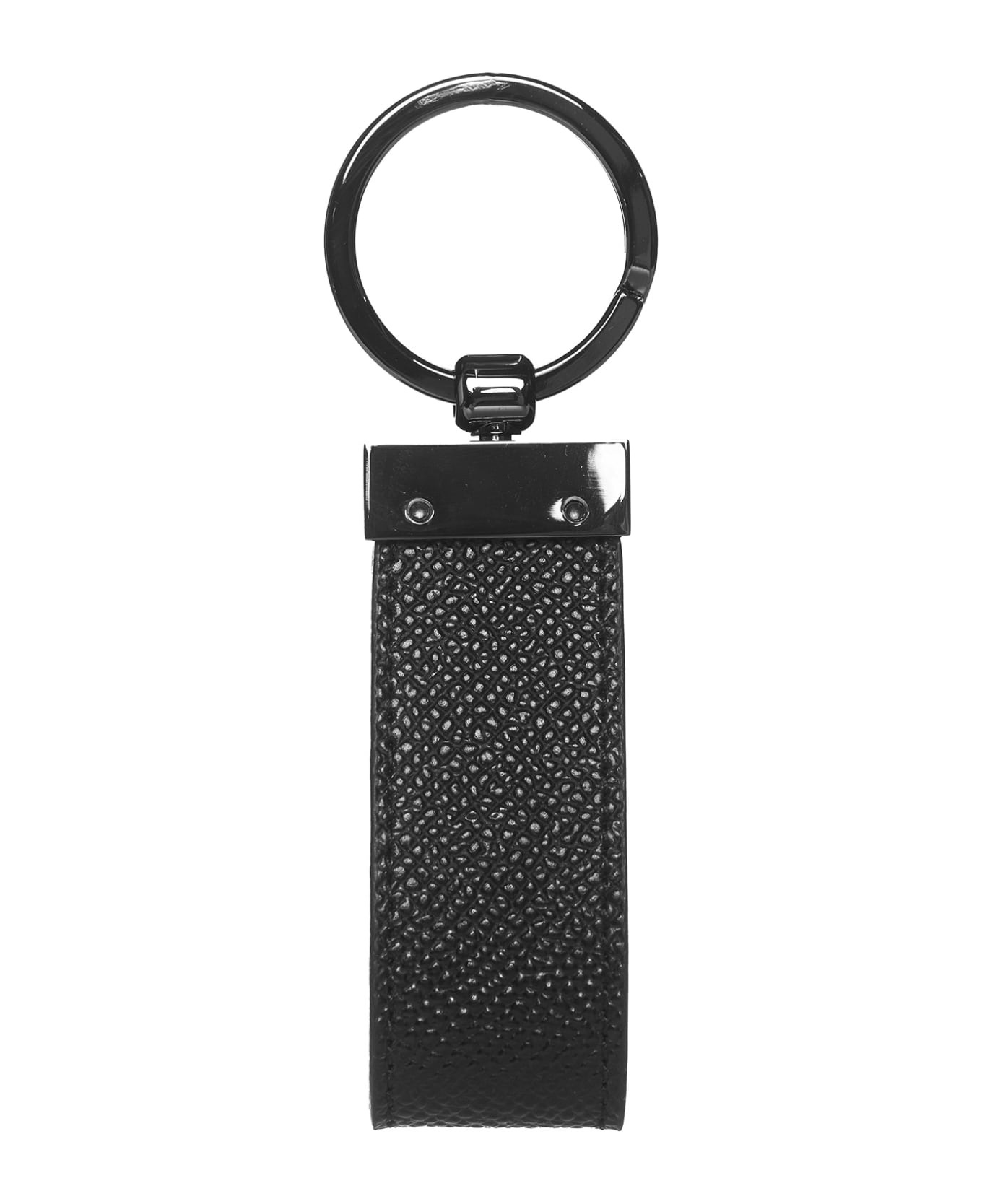 Black Leather Dauphine Keyring - 2