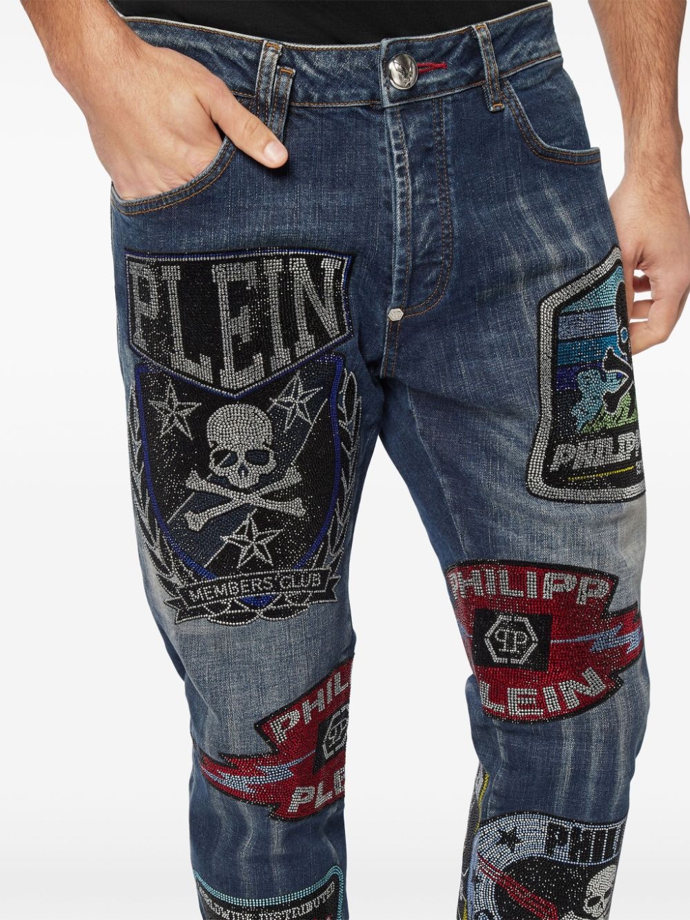 Patches Strass super-straight jeans - 5