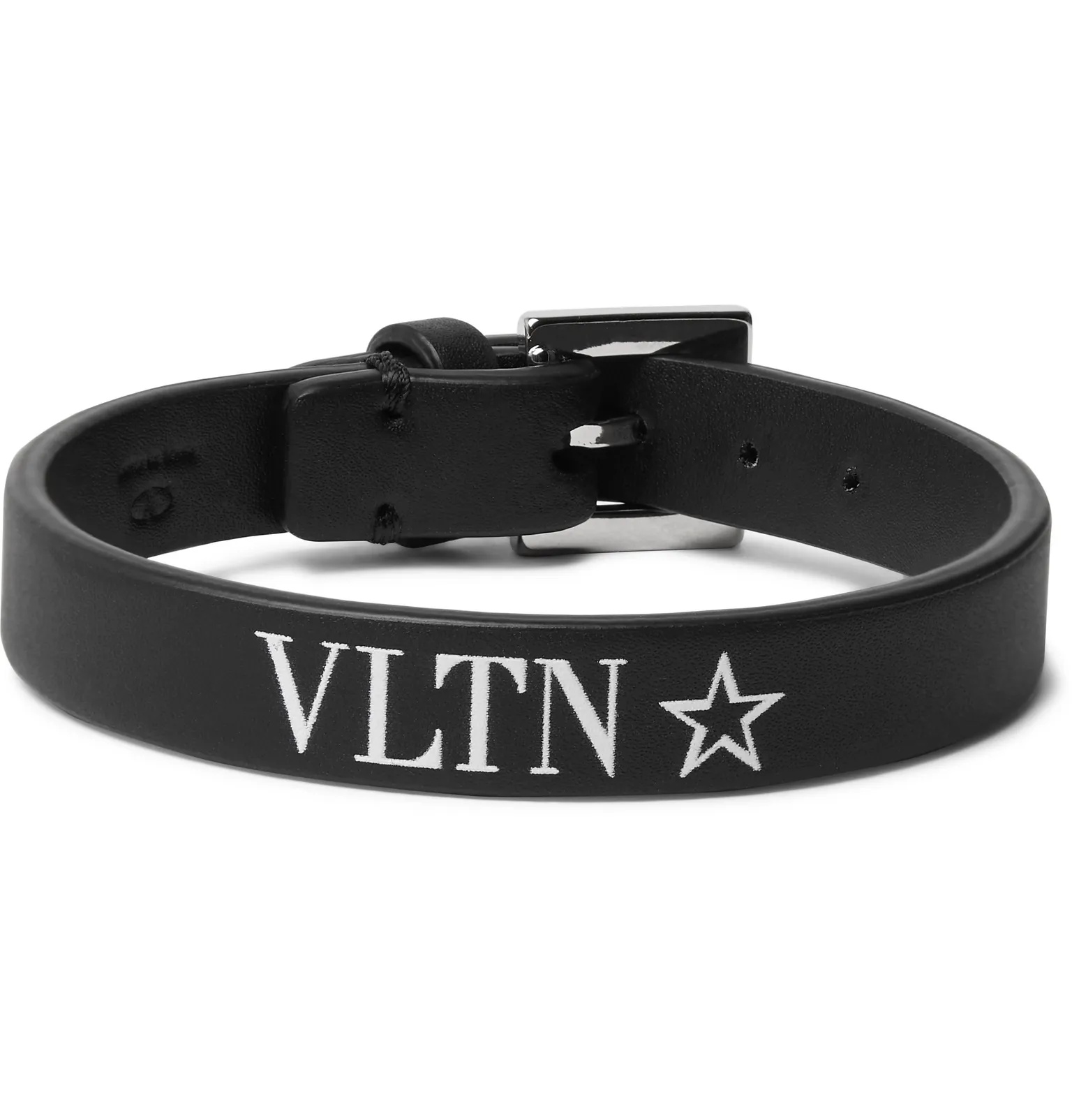 Valentino Garavani Logo-Print Leather Bracelet - 1