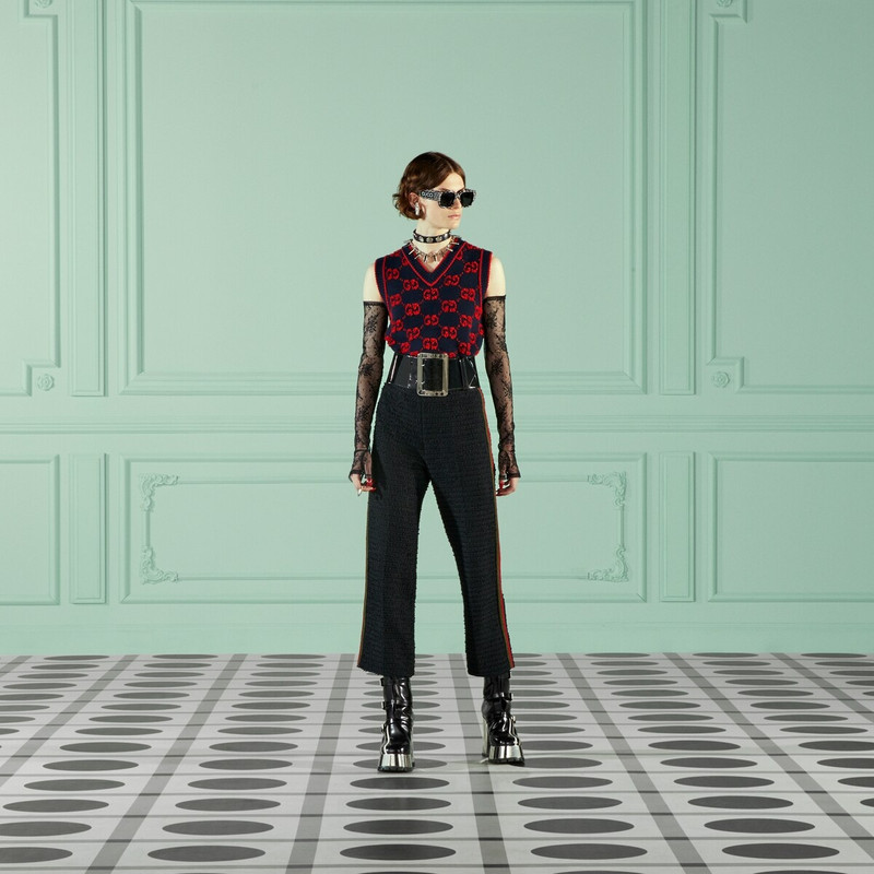 GUCCI GG wool bouclé jacquard vest outlook