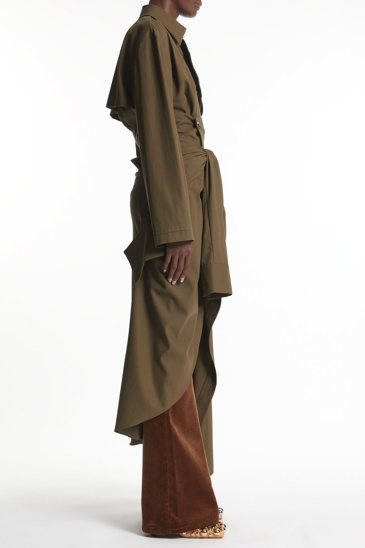 TRENCH COAT WITH SHIRT SLEEVE BELT KHAKI - 3