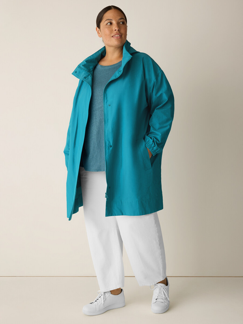 Light Cotton Nylon Stand Collar Coat 6
