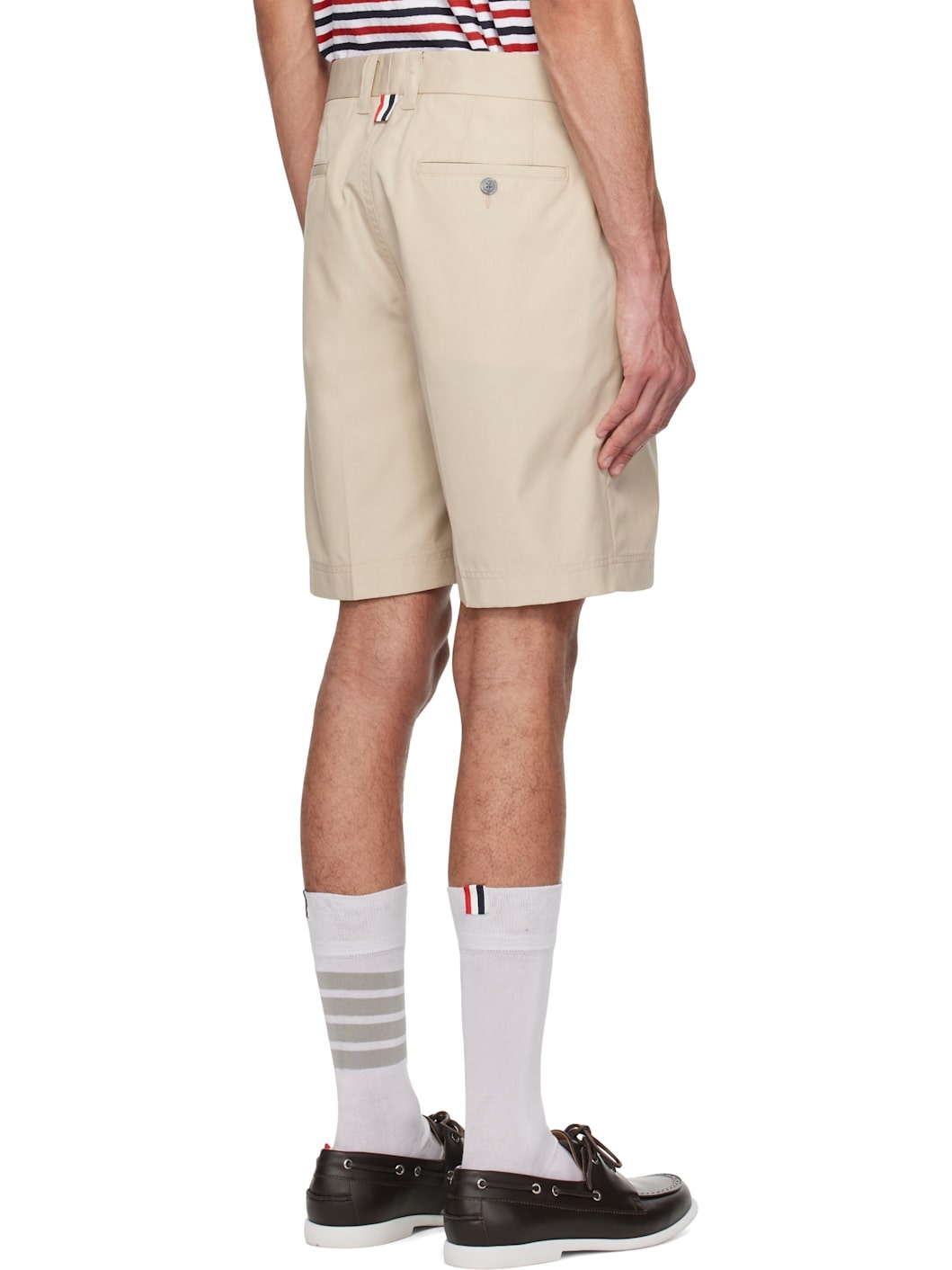 Beige Typewriter Cloth Utility Chino Shorts - 3