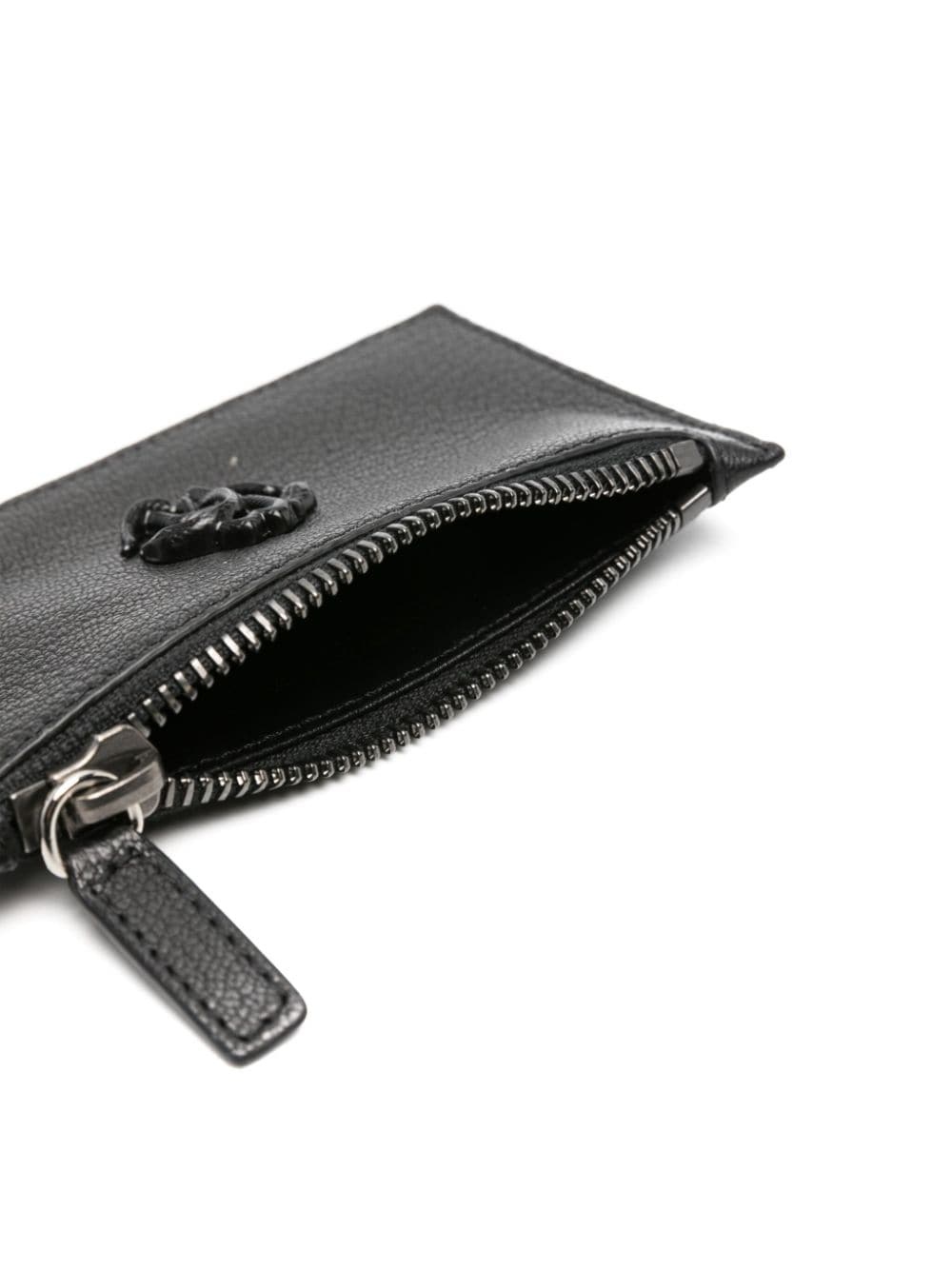 RC-plaque leather cardholder - 3