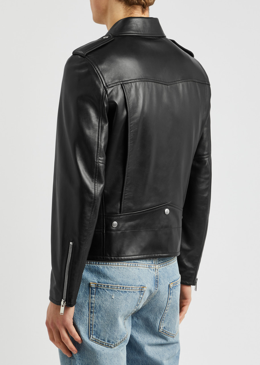 Leather biker jacket - 3