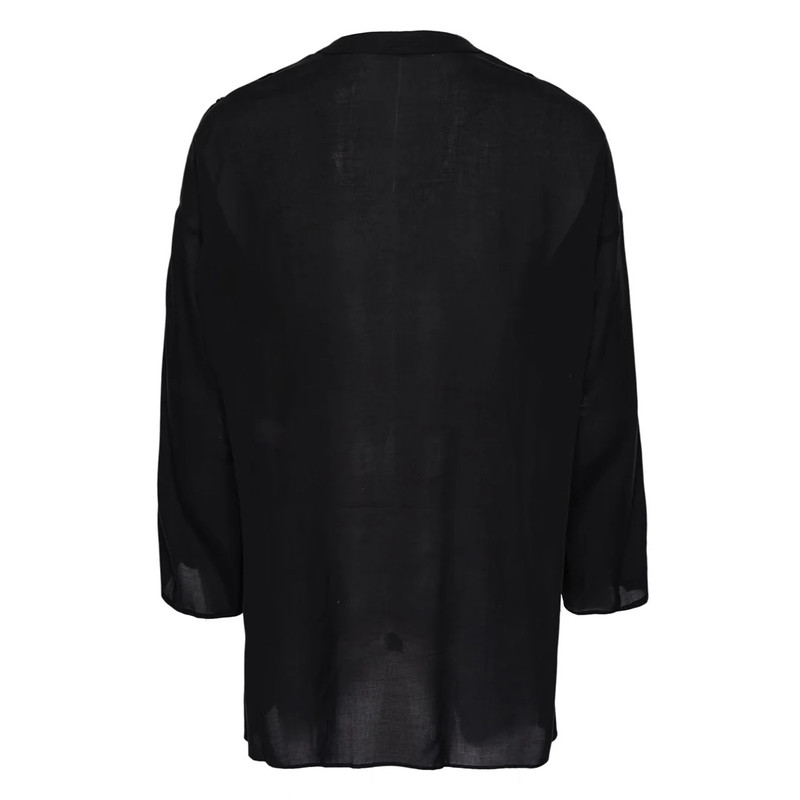 Yohji Yamamoto Collarless Button Up Shirt outlook