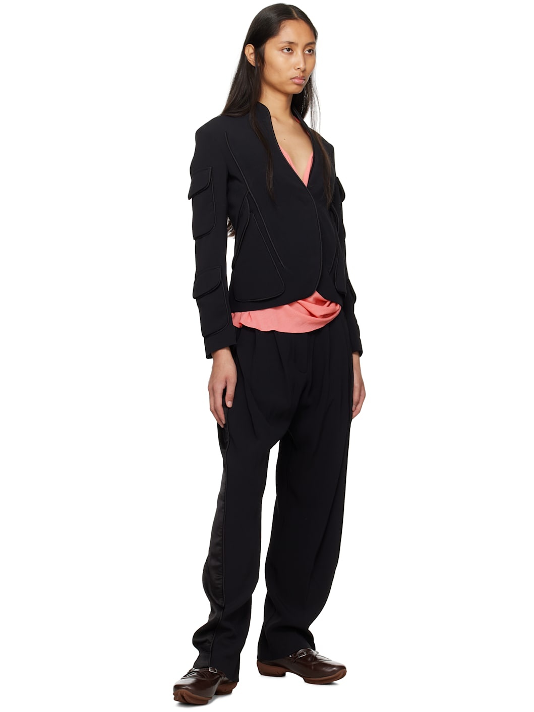 Black Cauda Tailored Blazer - 4