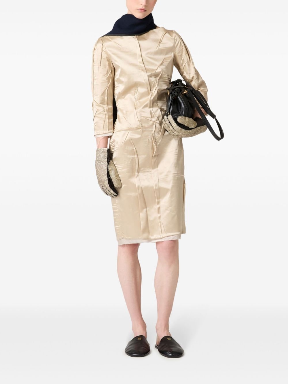 crêpe satin silk dress - 2