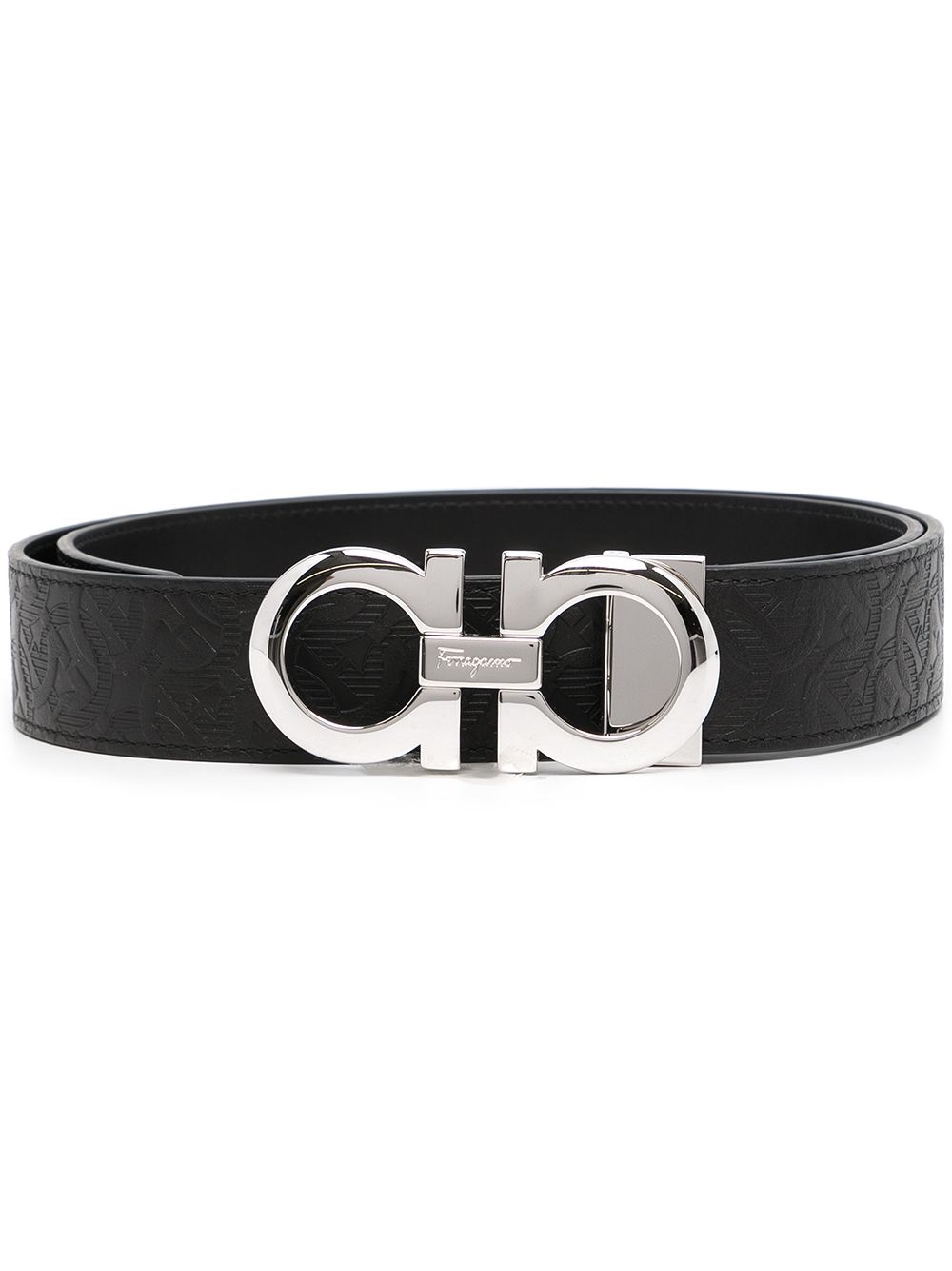 logo-buckle leather belt - 1