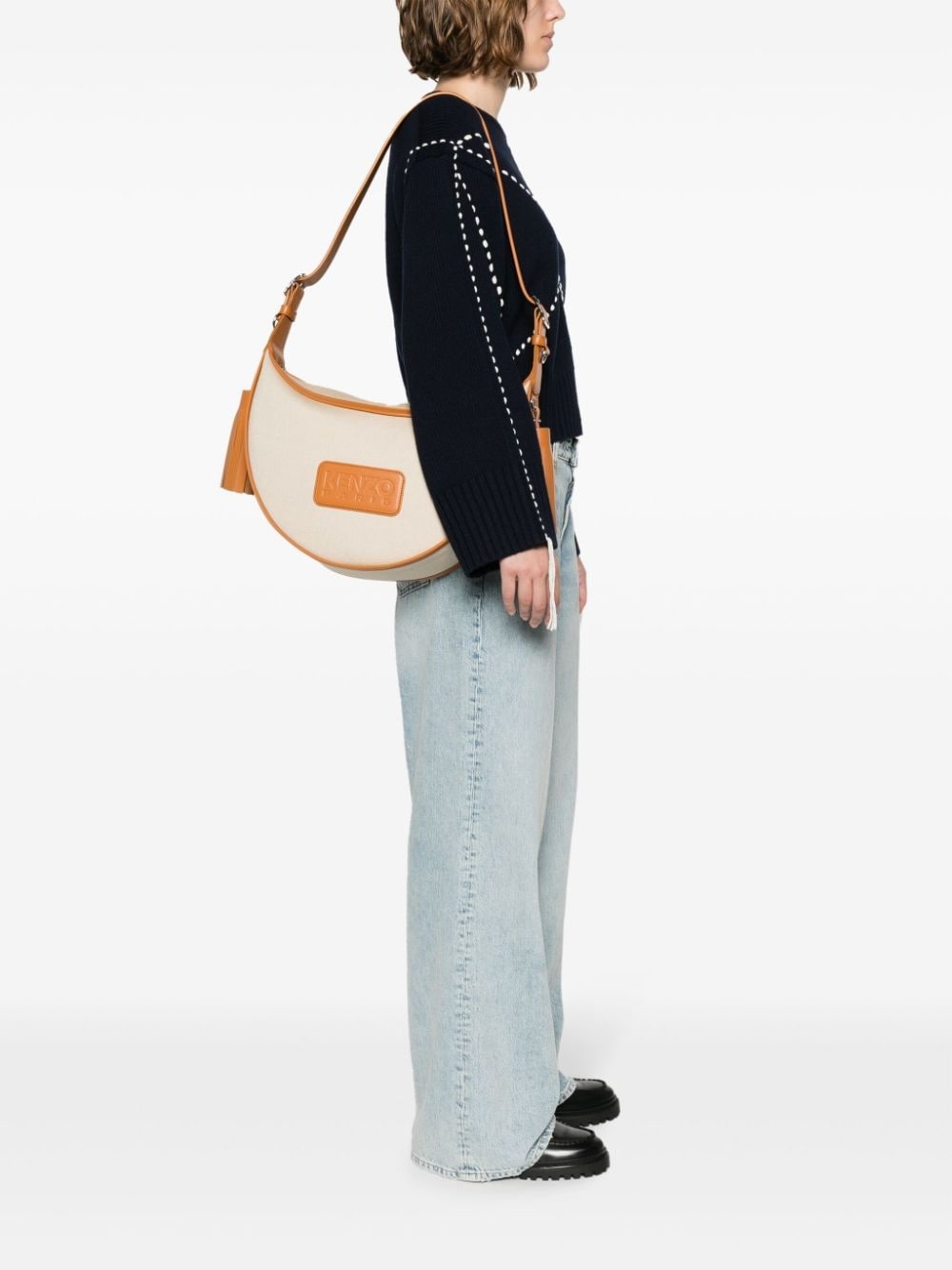 medium Kenzo 18 logo-patch shoulder bag - 2