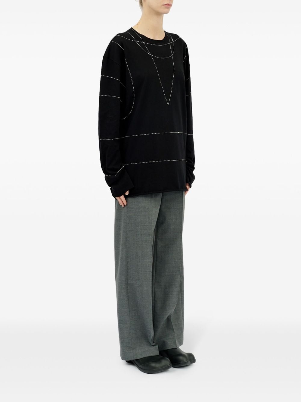 striped drop-shoulder sweatshirt - 3