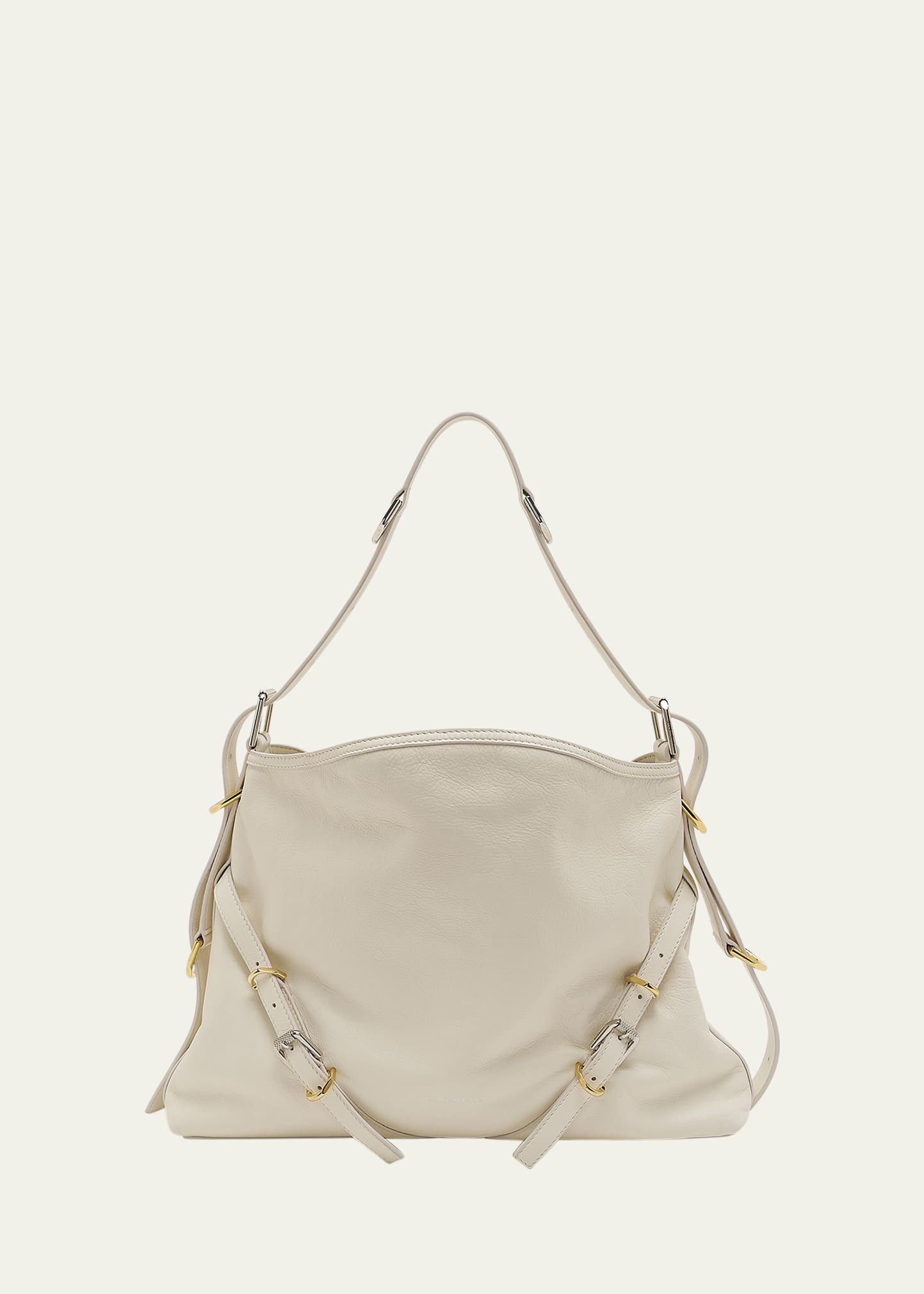 Medium Voyou Buckle Shoulder Bag in Tumbled Leather - 1