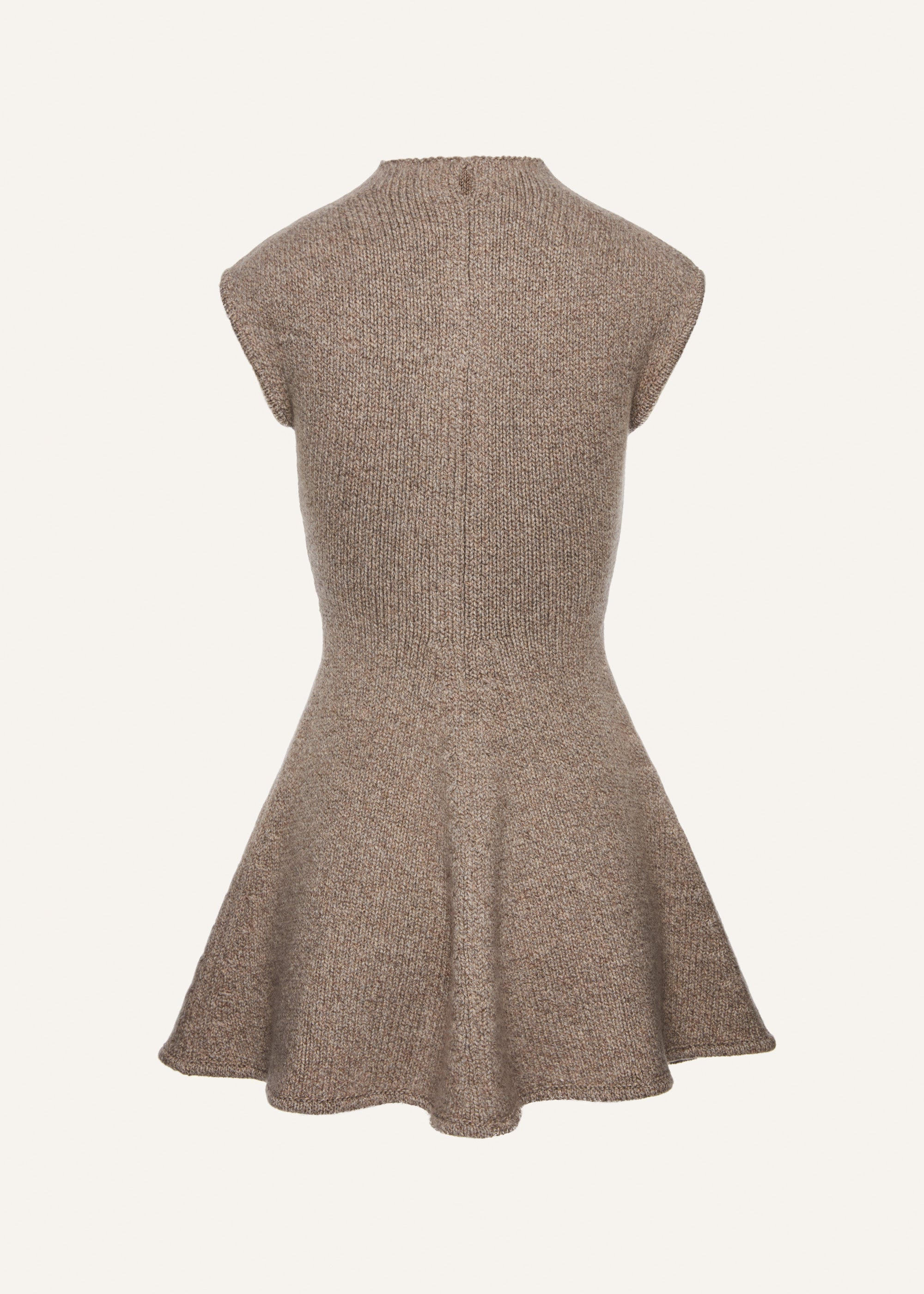 Marled knit skater dress in beige - 2