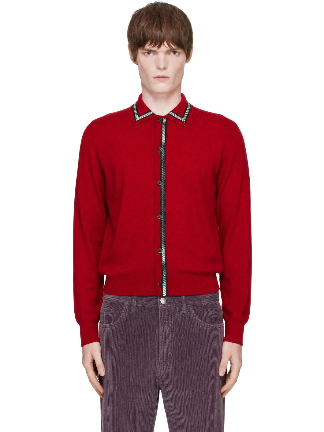 Red Cashmere Cardigan - 1