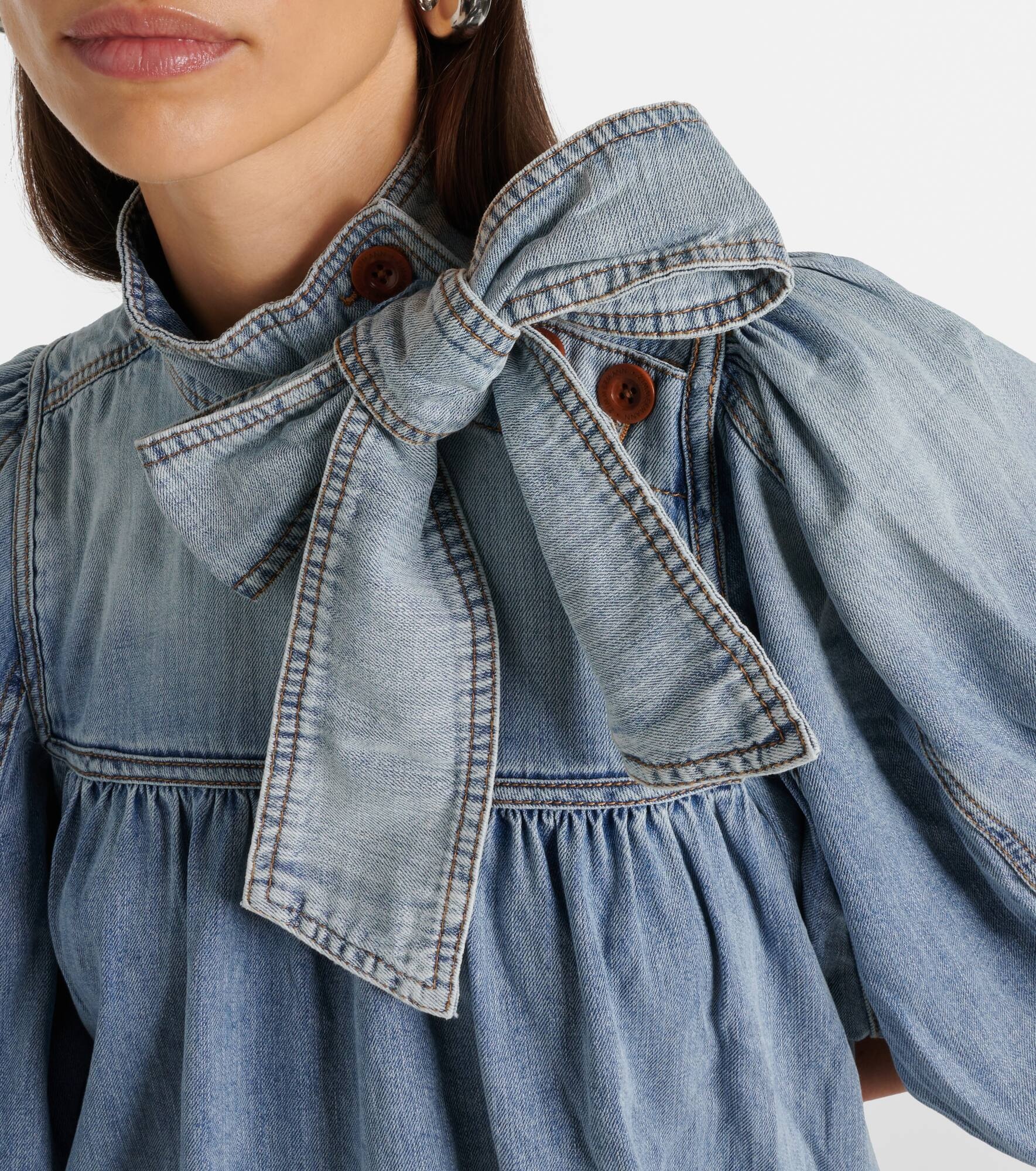 Denim Smock minidress - 4