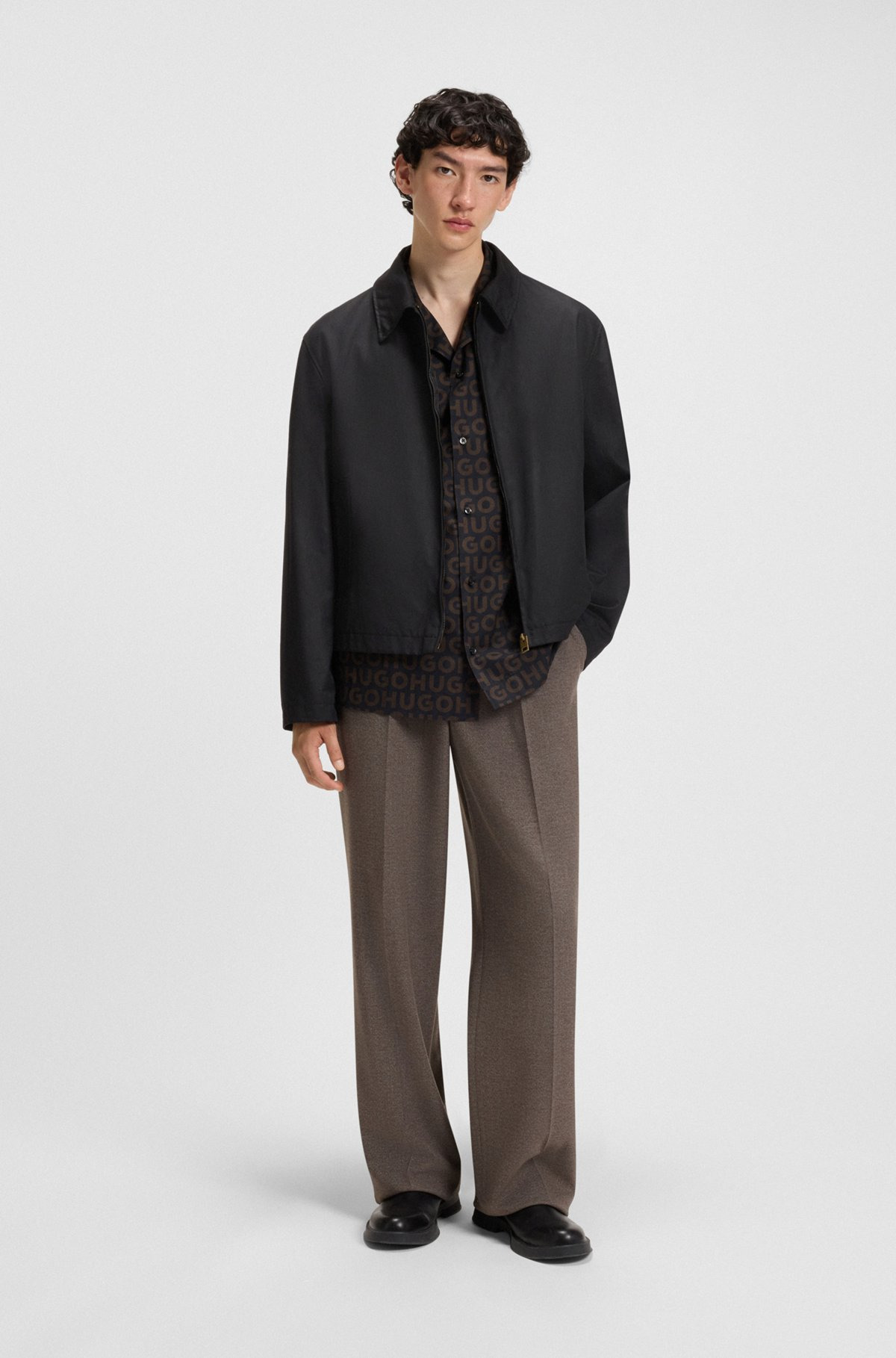 REGULAR-FIT JACKET IN STRETCH COTTON - 3