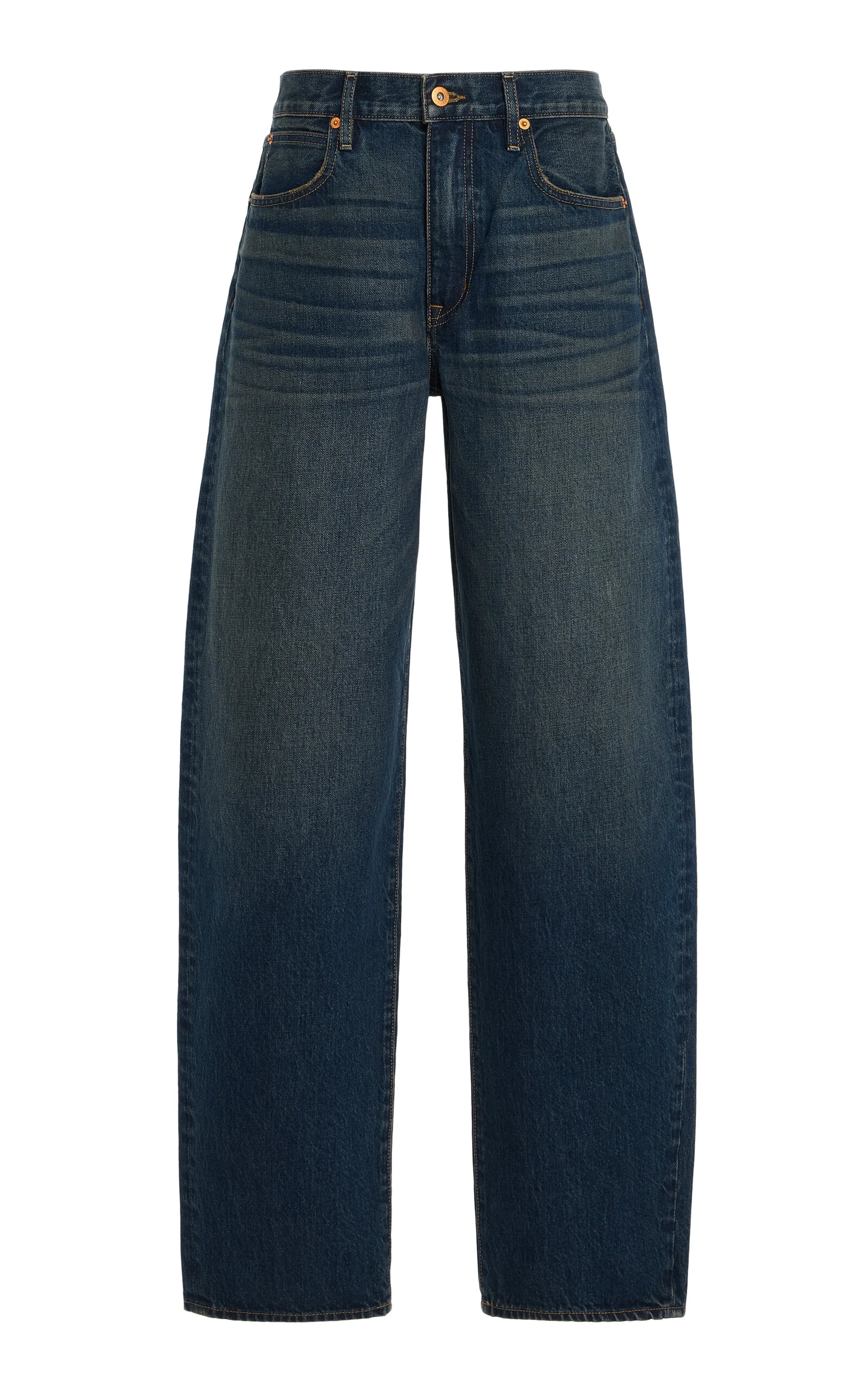 Ella Rigid Mid-Rise Curved-Leg Jeans dark wash - 1