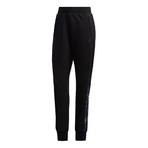 (WMNS) adidas Mic Dk Printing Sports Pants Black GG0762 - 1