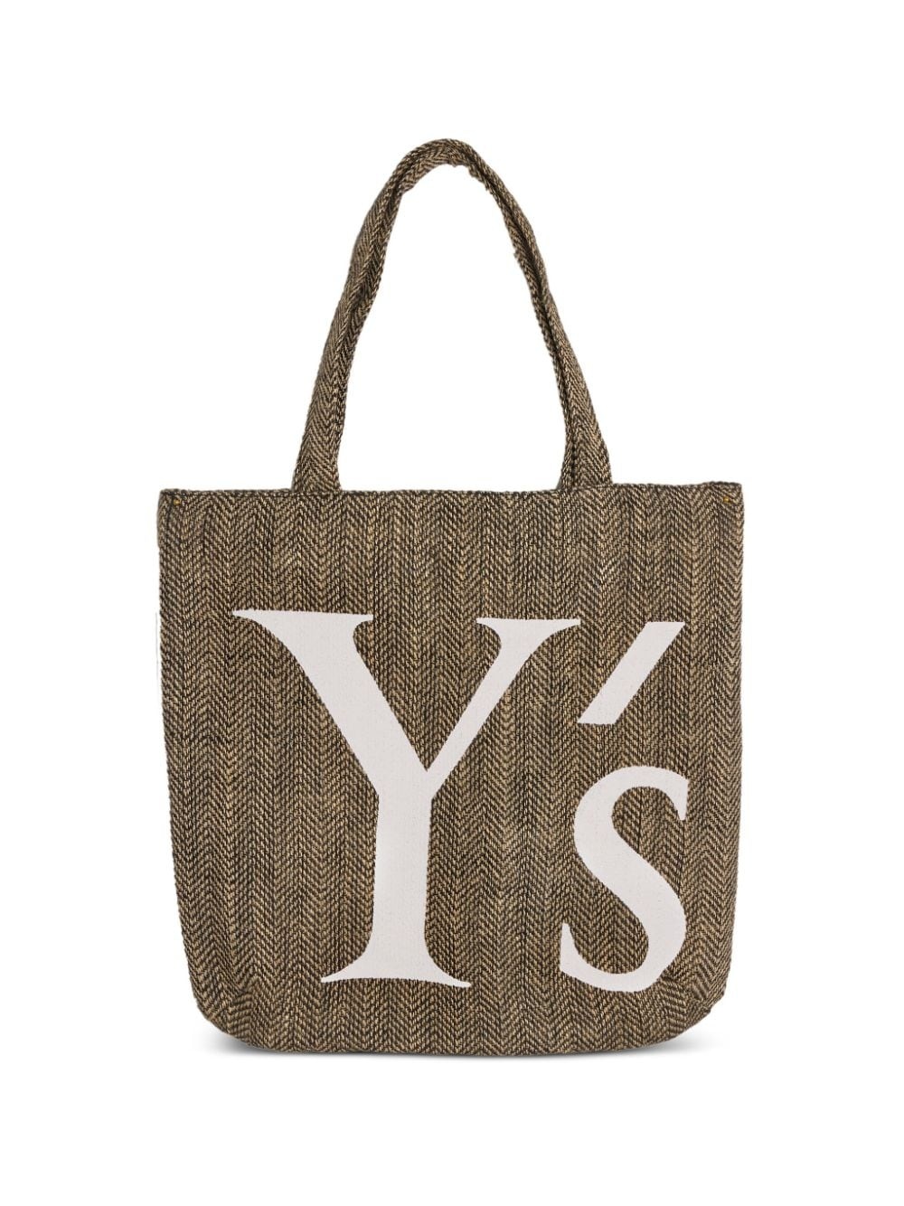 logo-print jute tote bag - 1