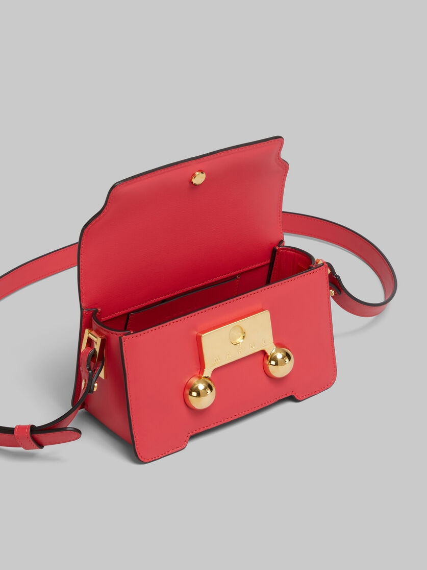 RED LEATHER TRUNKAROO MINI SHOULDER BAG - 3