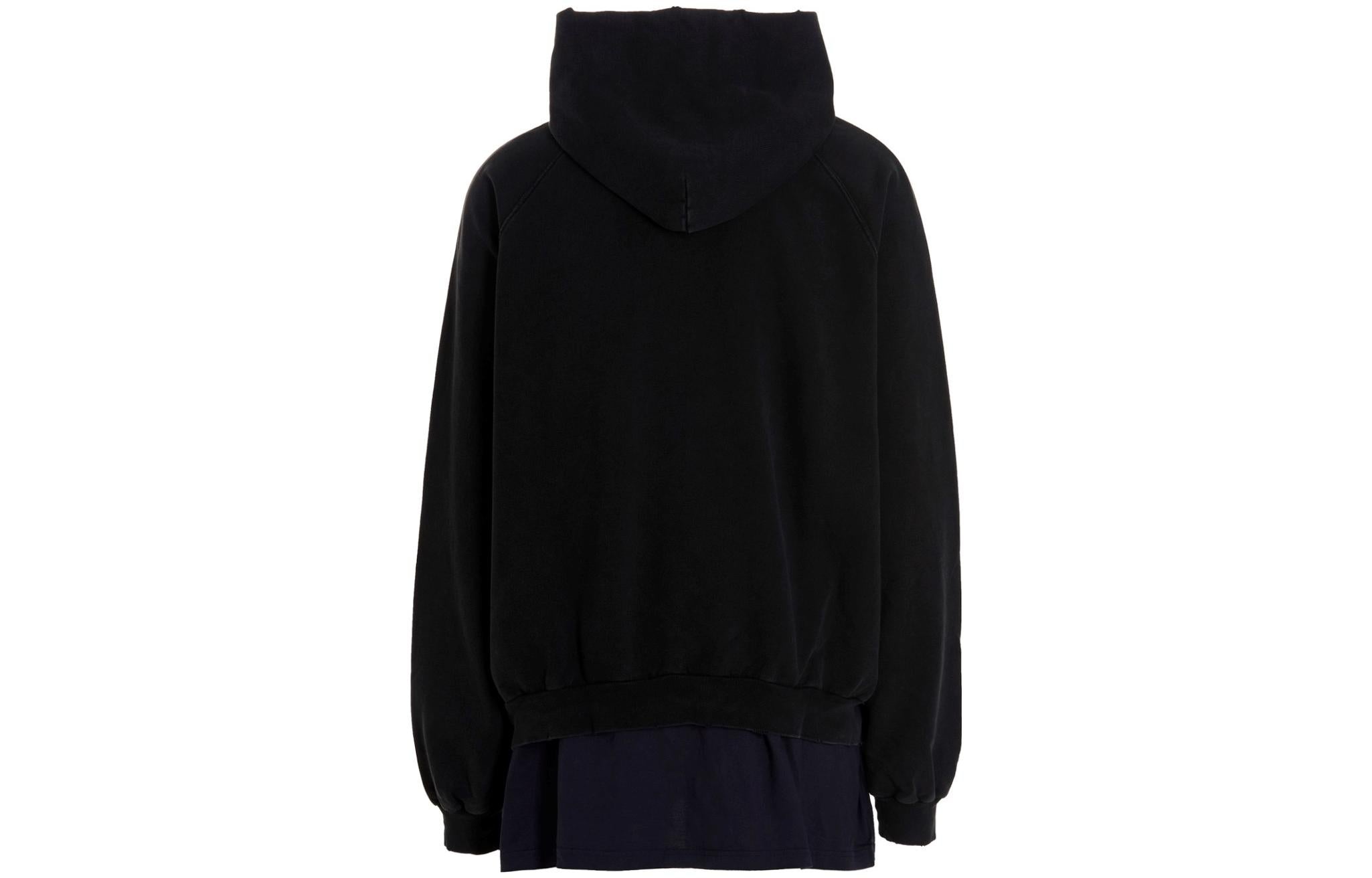 Balenciaga BB Be Different Patched T-Shirt Hoodie 'Black' 720406TNVV11070 - 2