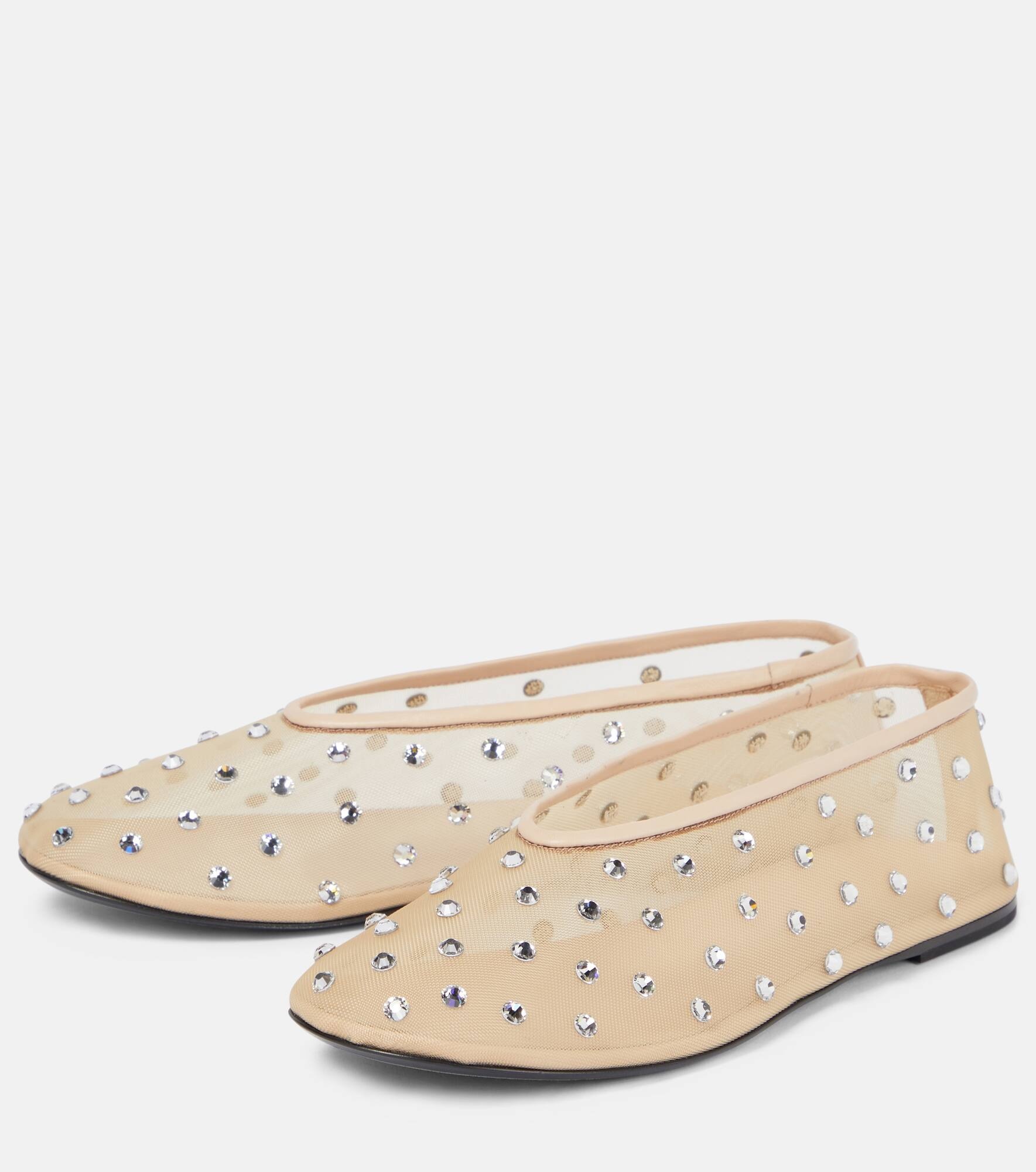 Marcy crystal-embellished ballet flats - 4