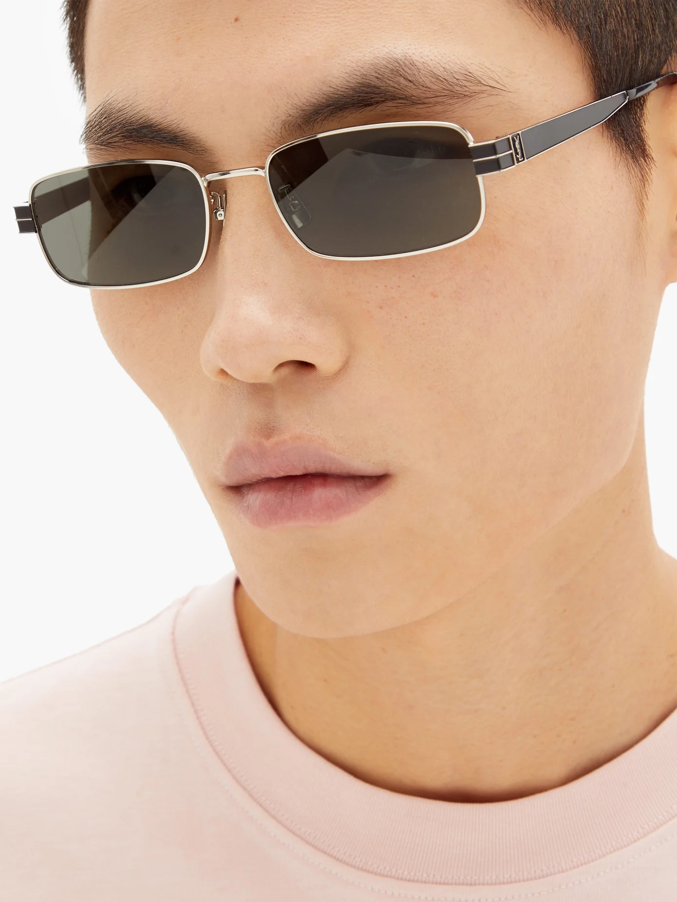 Rectangular metal sunglasses - 3