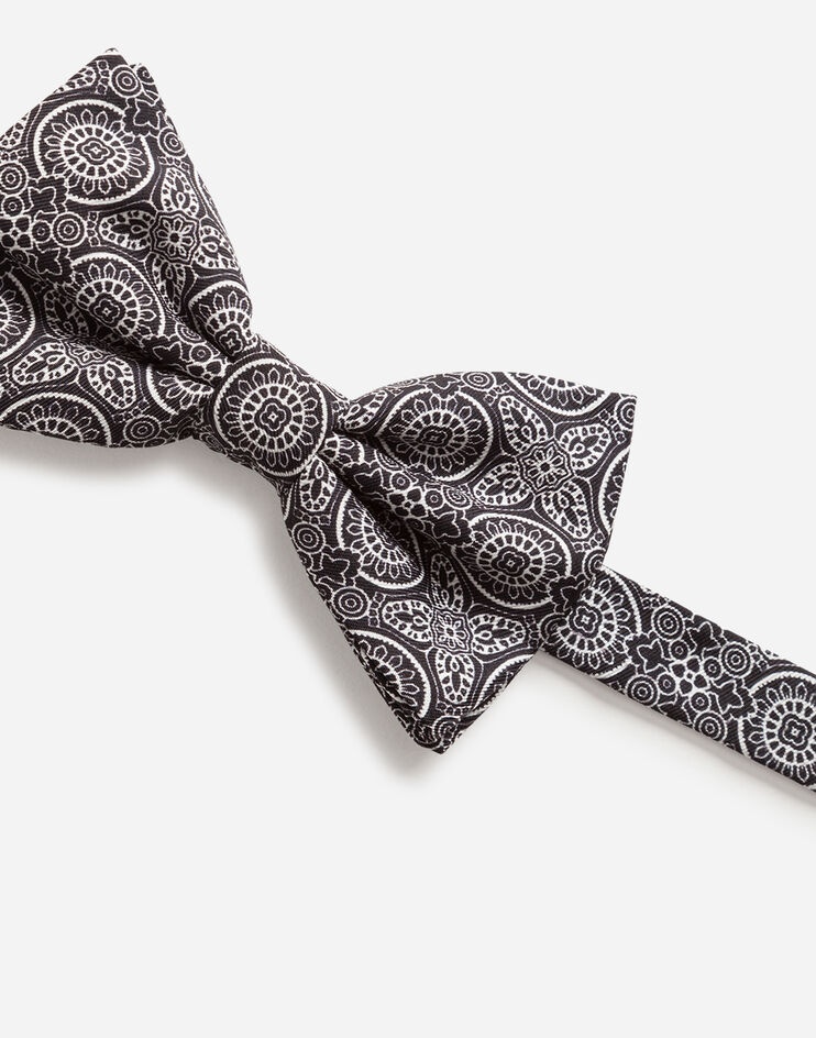 Silk bow tie with tie print - 3