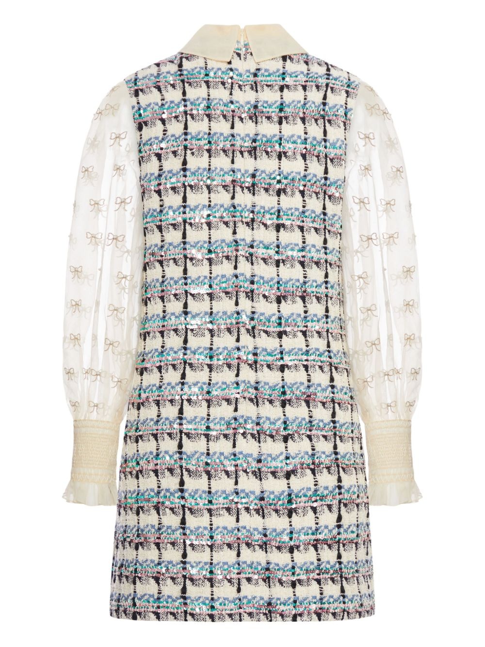 tweed dress with bow-embellished sleeves - 2
