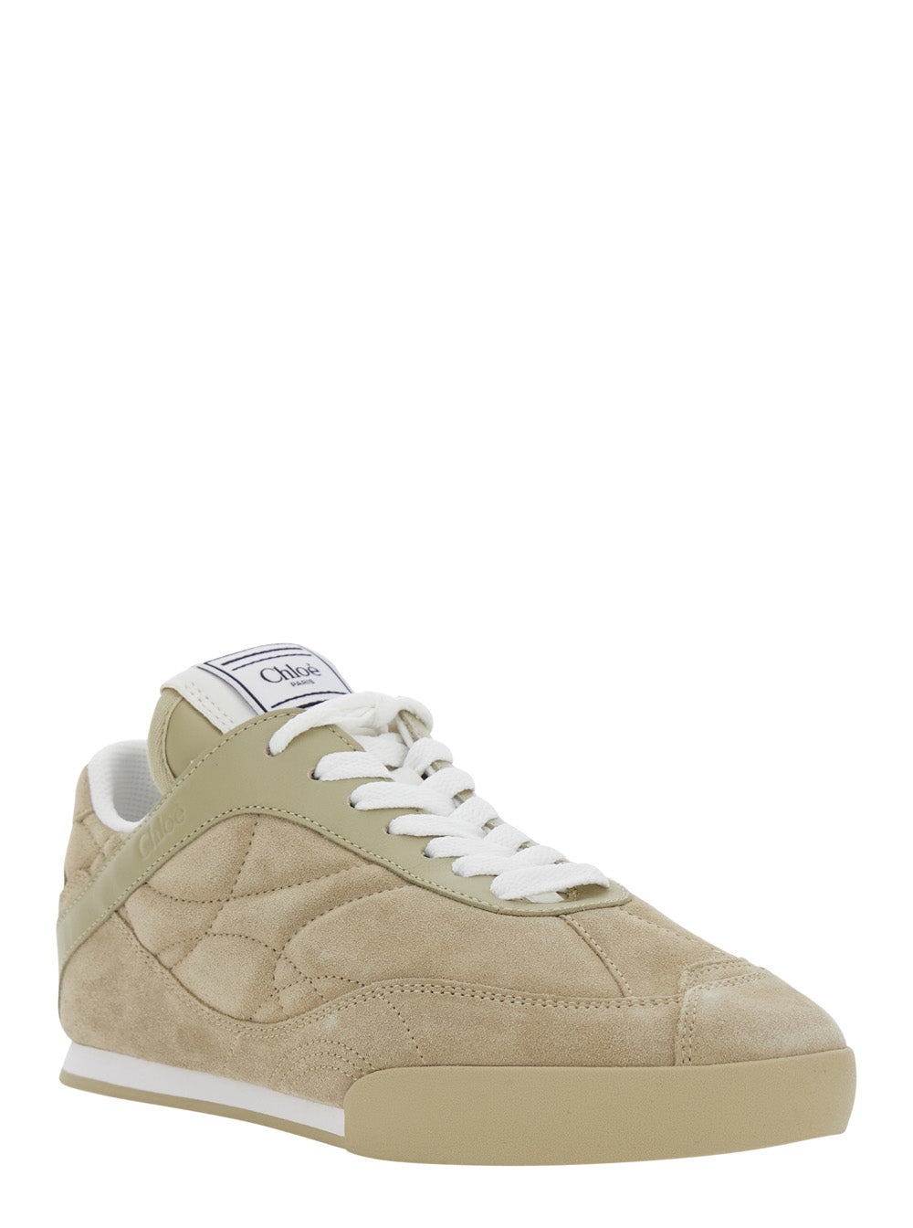 Chloé Women Beige Sneakers With Logo Lettering Printed On The Back In Suede Woman - 2