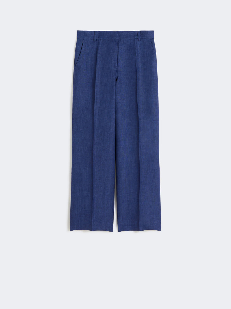 MALIZIA Linen canvas trousers - NAVY 1