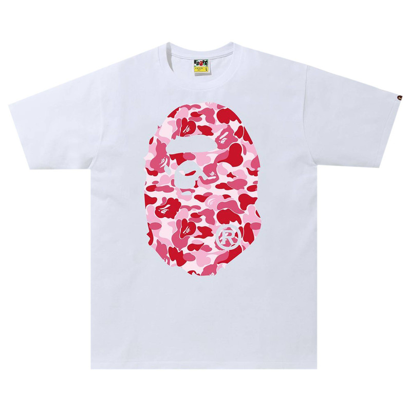 BAPE ABC Camo Big Ape Head Tee 'White/Pink' - 1