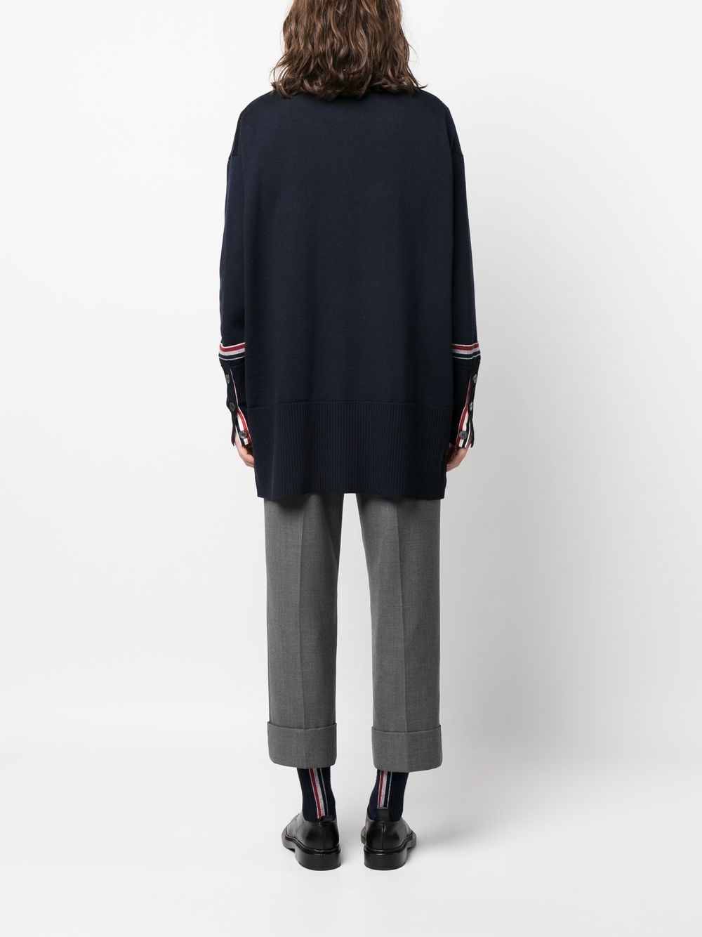 Thom Browne crew neck fine-knit jumper, farfetch