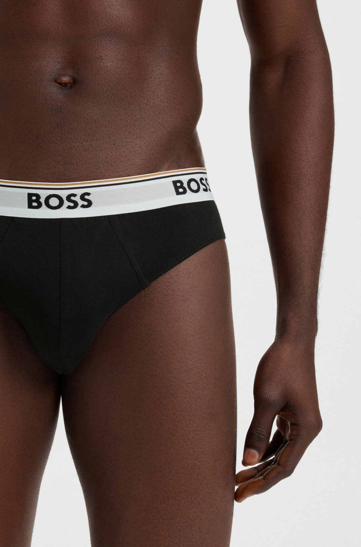 THREE-PACK OF STRETCH-COTTON BRIEFS WITH LOGO WAISTBANDS - 4