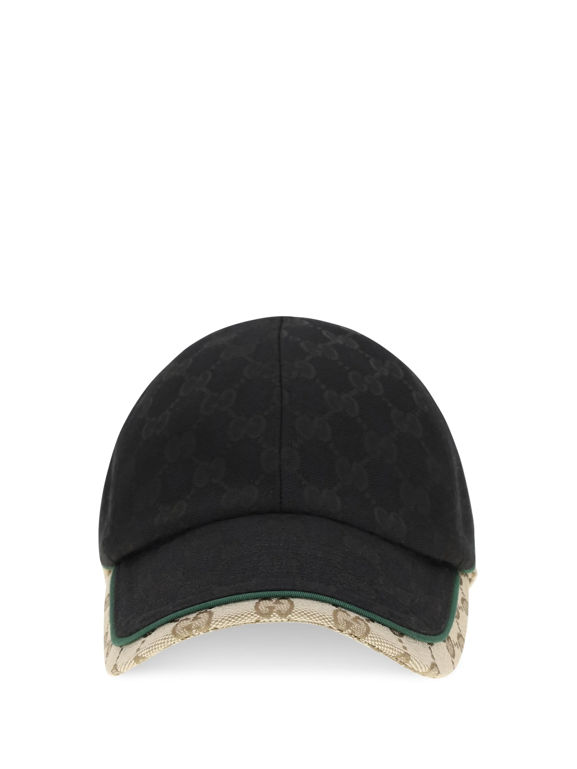 Gucci GG Cotton Fabric Baseball Hat Black/Beige - 1
