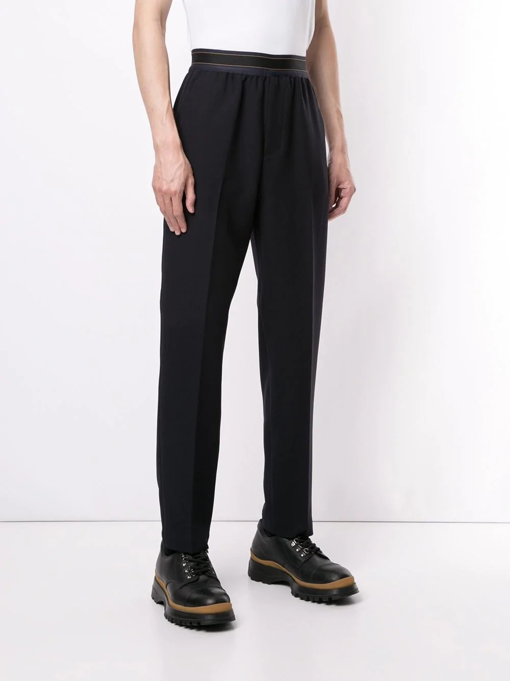 elasticated waist tailored trousers - 3