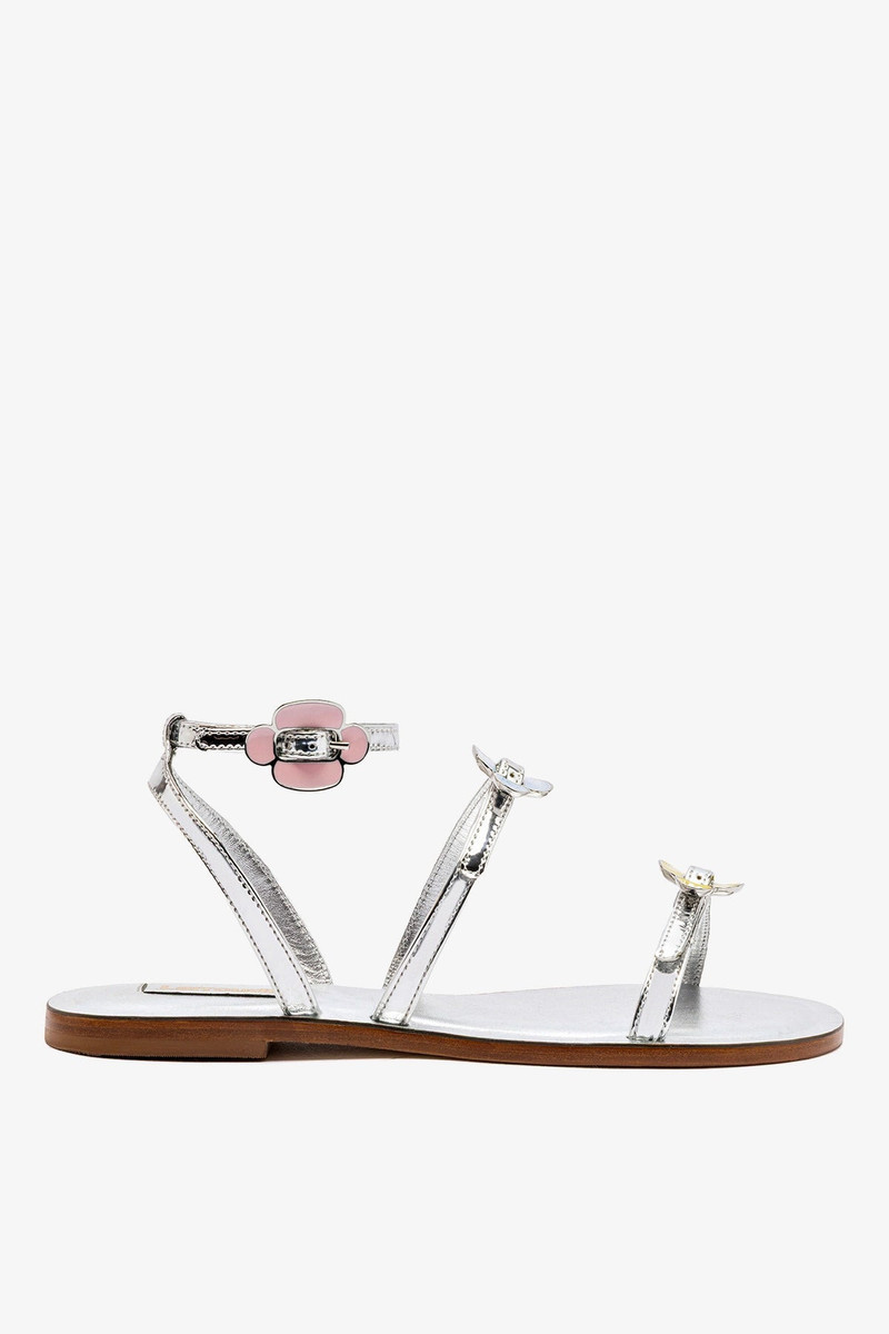 Tinx Flat Sandal In Silver Specchio 1