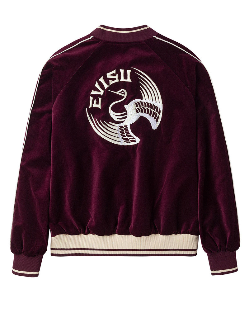 Crane and Logo Embroidery Regular Fit Reversible Bomber Jacket 1
