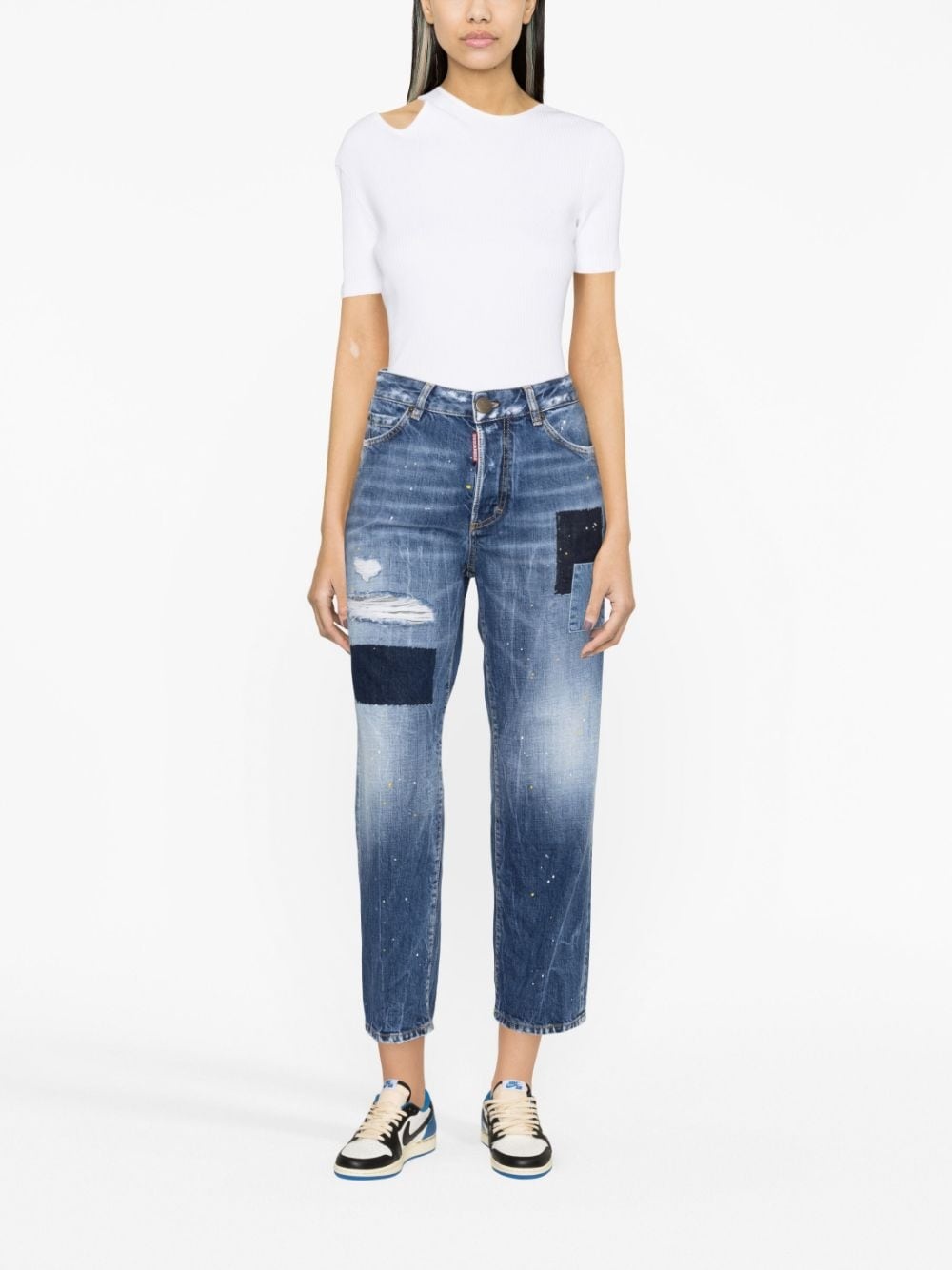 paint-splatter straight-leg jeans - 2