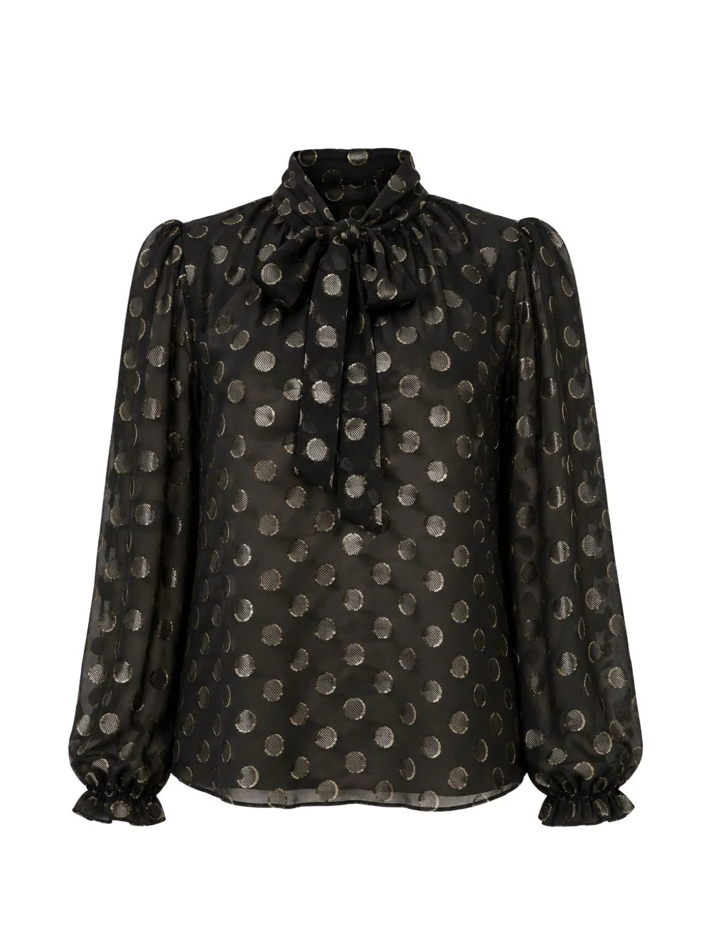 polka-dot pussy-bow blouse - 1