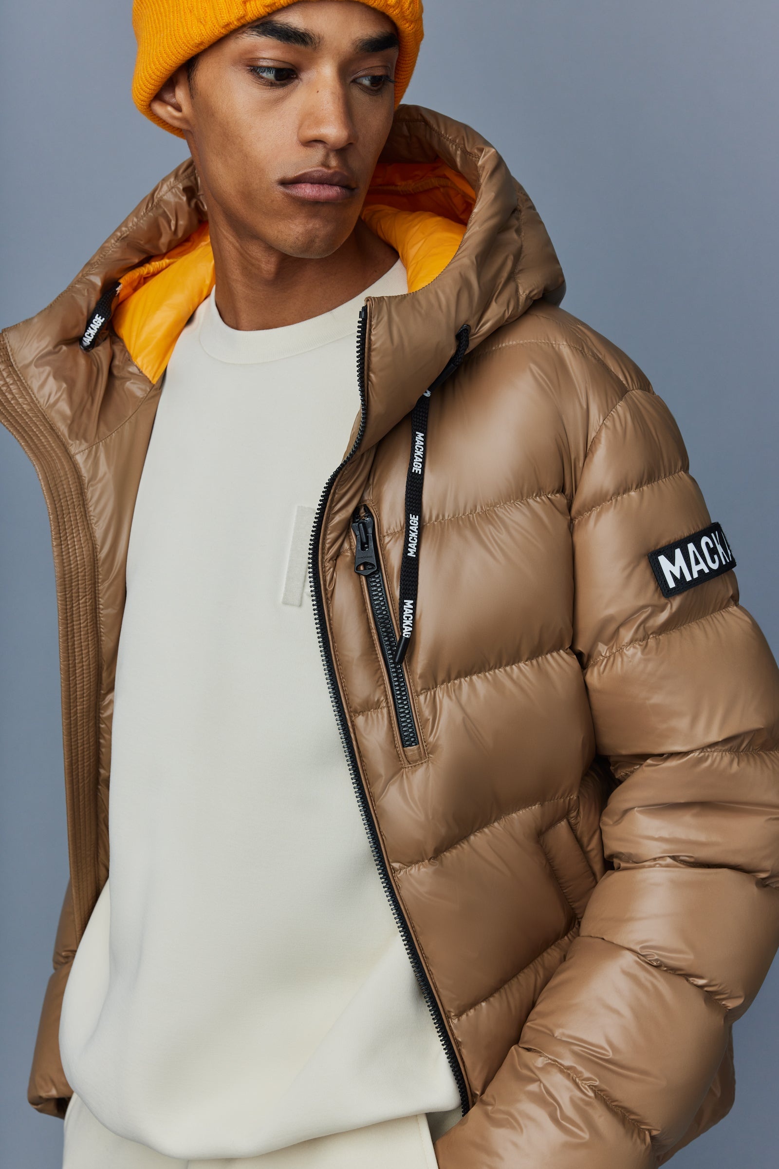 VICTOR lustrous light down jacket with hood for men - 5